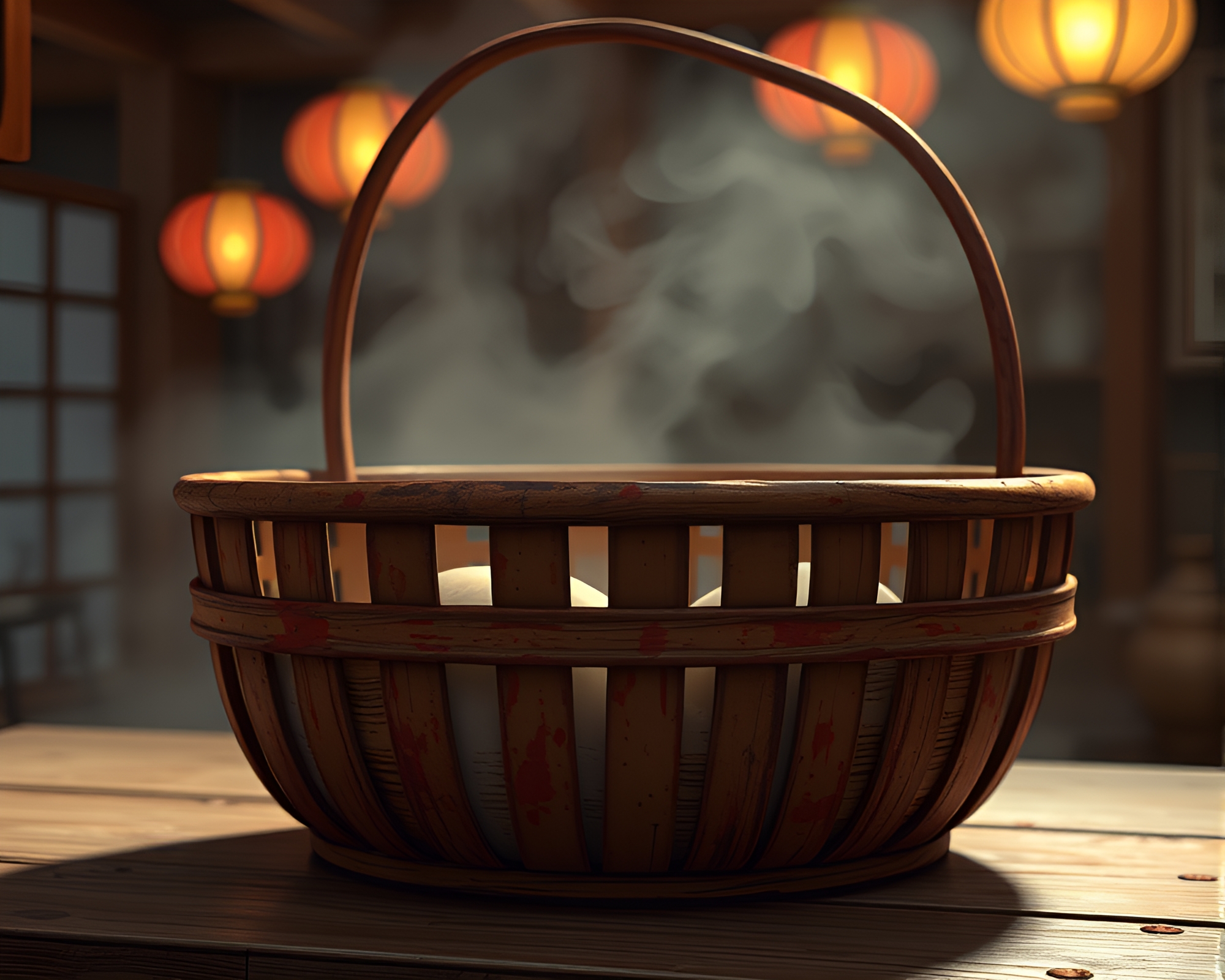 Rust Patina Dim Sum Delight Cartoon Scene – free AI stock image