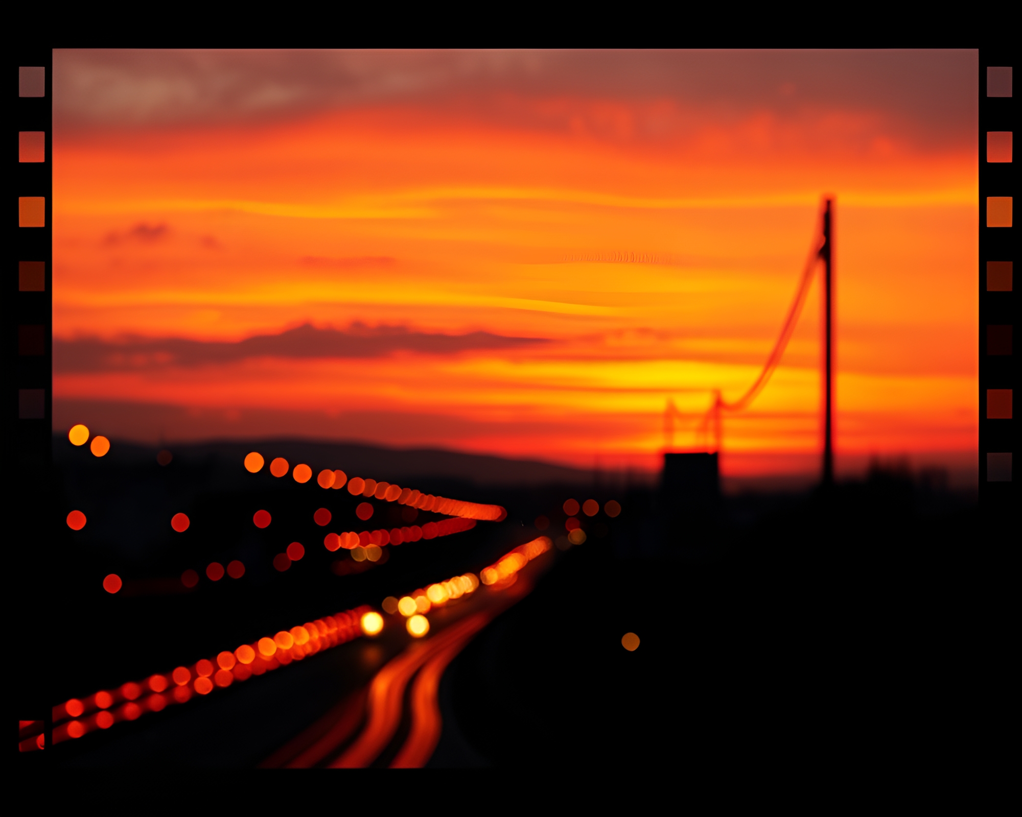 Pointillist Ley Line Illumination at Golden Hour – free AI stock image