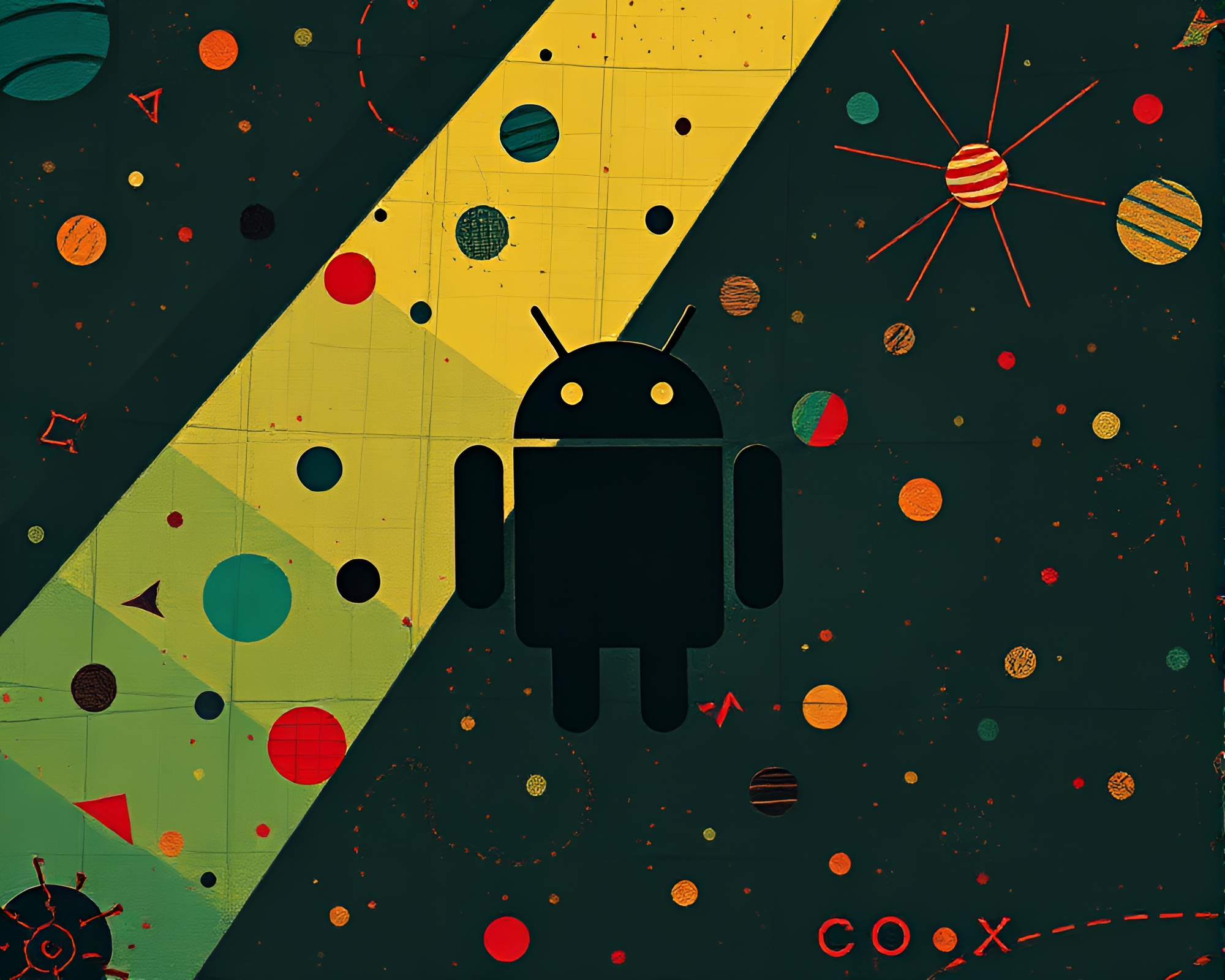 Surreal Androids Stitched in Spotlight Focus Composition – free AI stock image