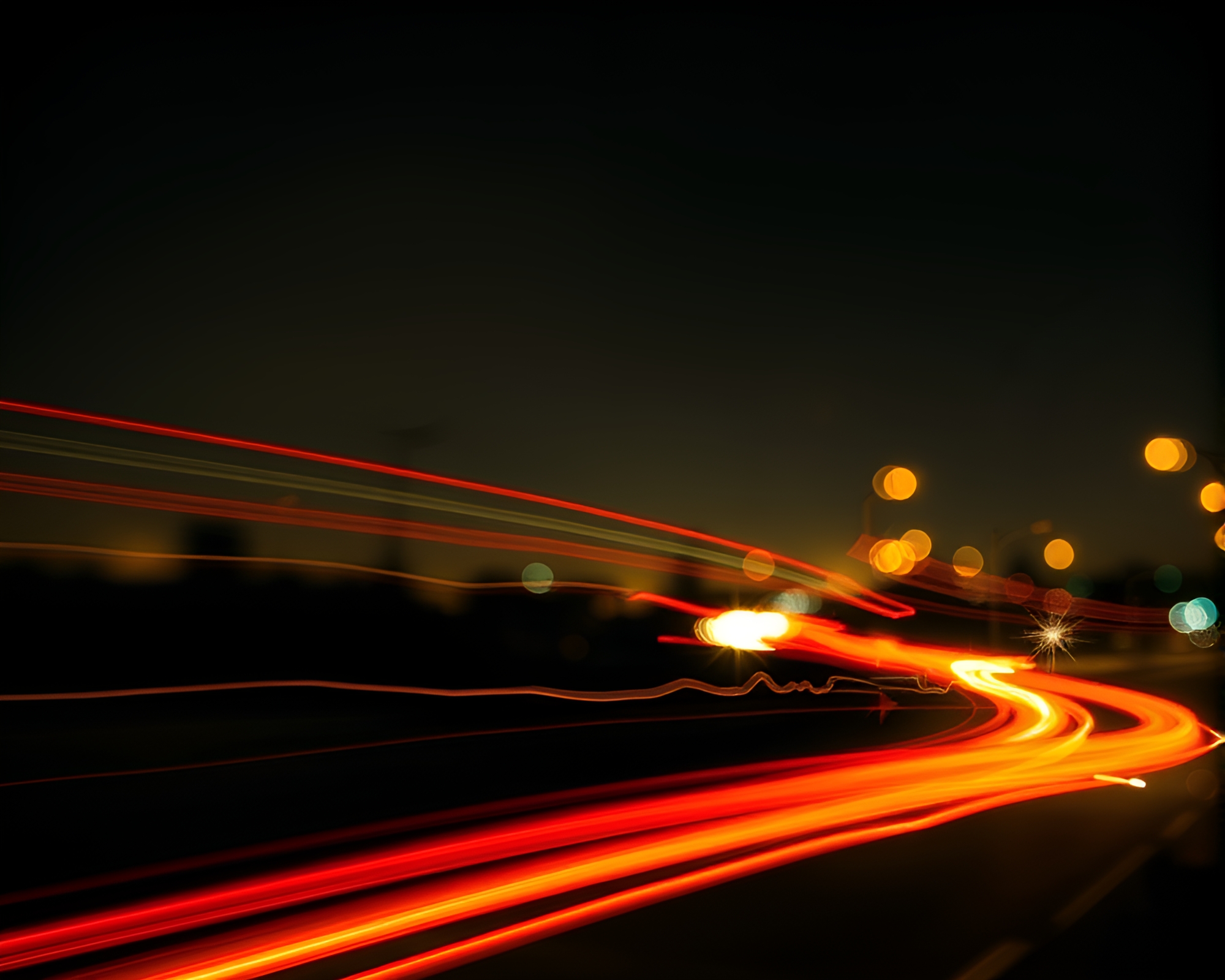 Vibrant Light Trails in Grayscale Abstract Art – free AI stock image