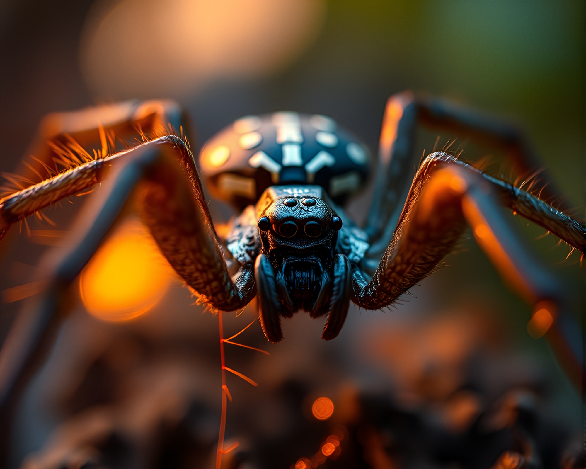 Mechanical Spider in Warm Afternoon Glow Close-Up – free AI stock image