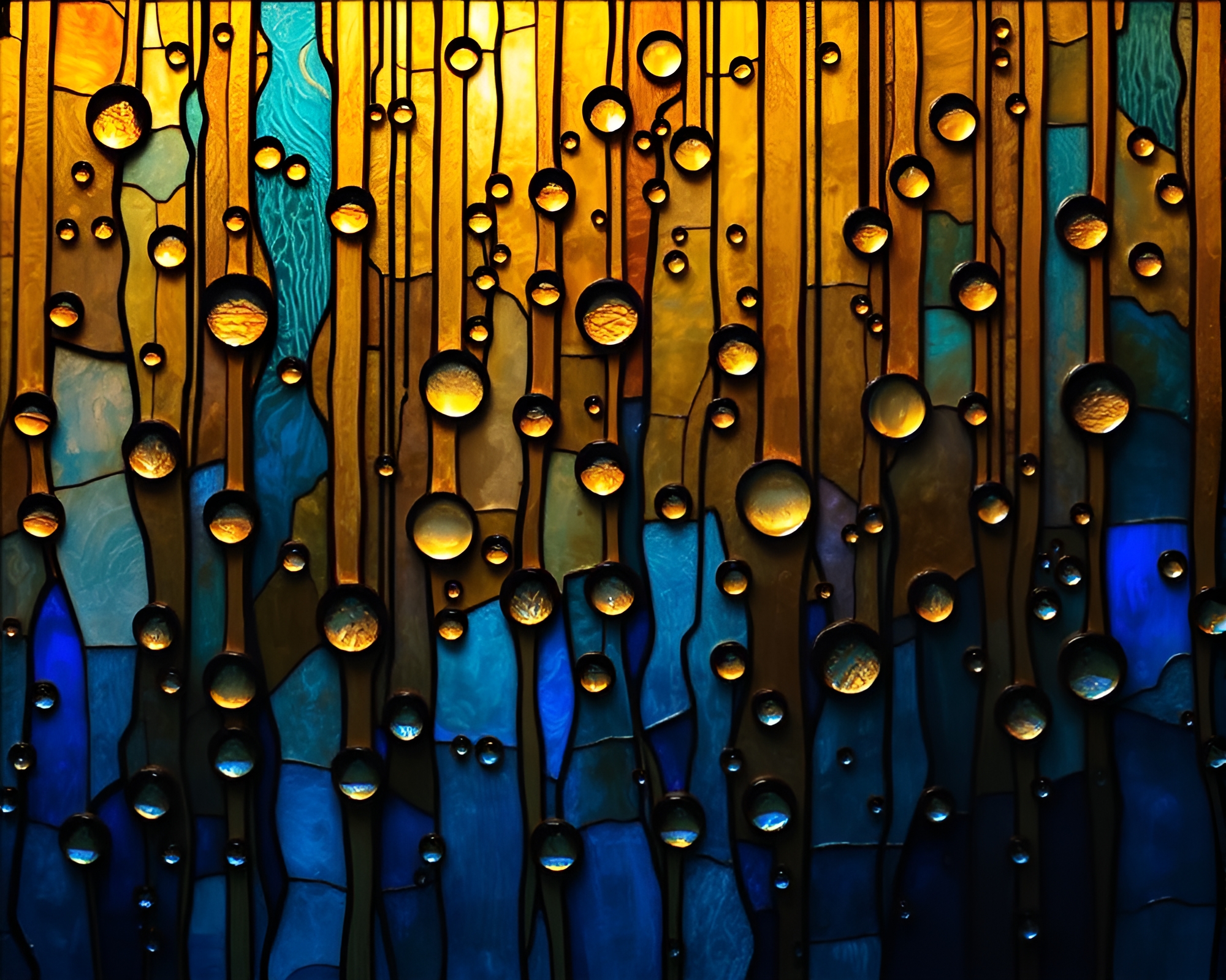 Circuit water drop cathedral with sgraffito design – free AI stock image