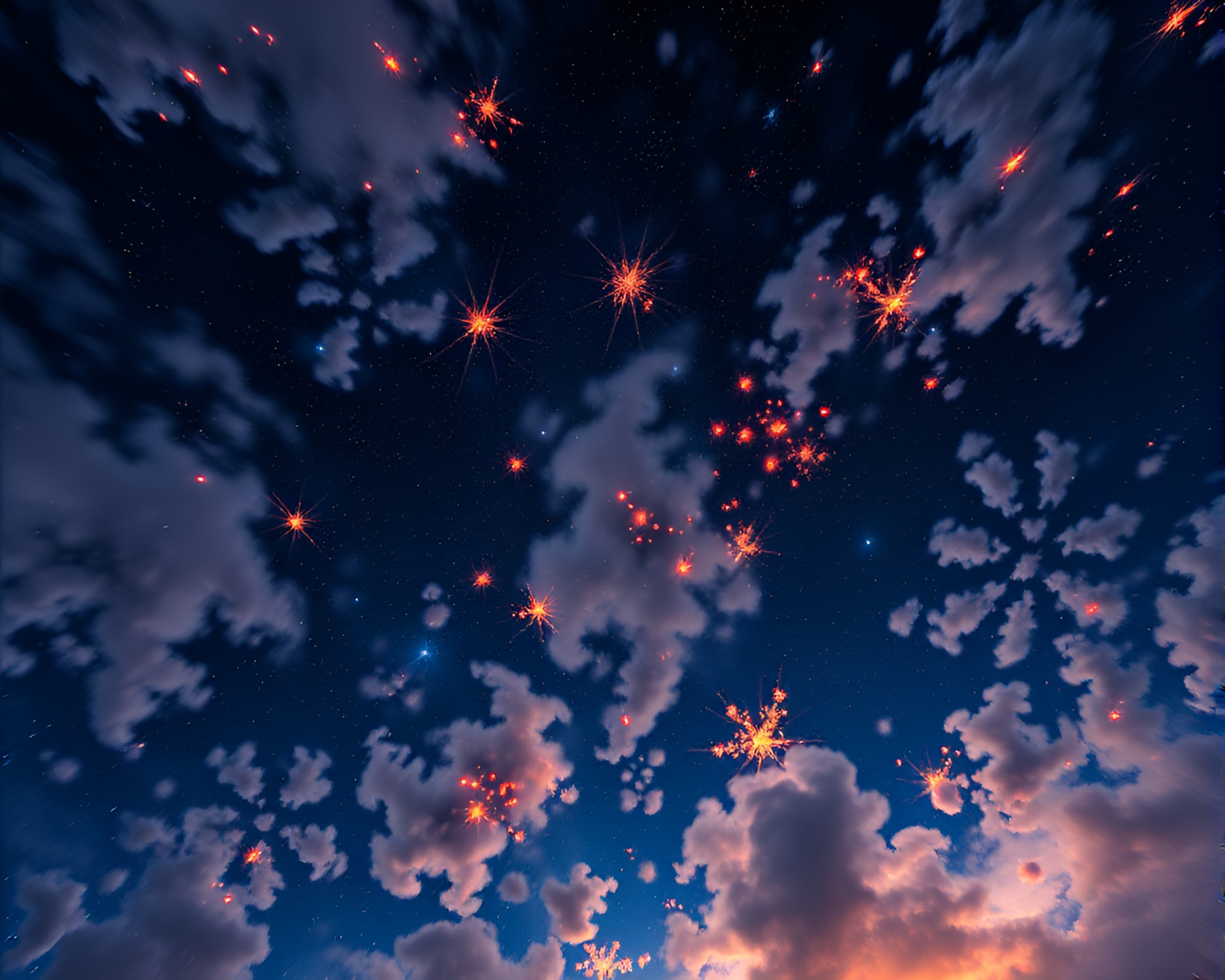 Sky Garden Fractal Glow: Intricate Stereograph Patterns – free AI stock image