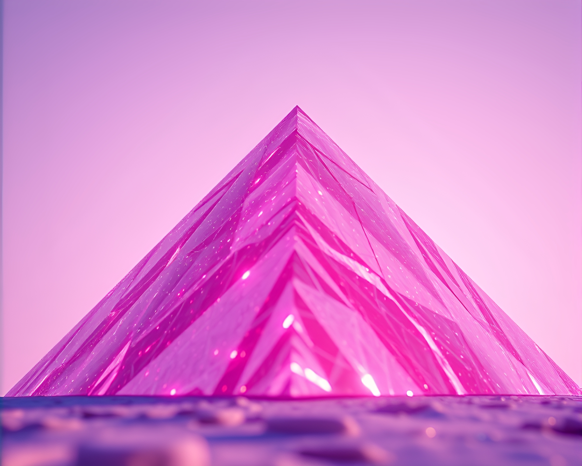 Surreal Pyramid Particle Simulation Under Low-angle Light – free AI stock image