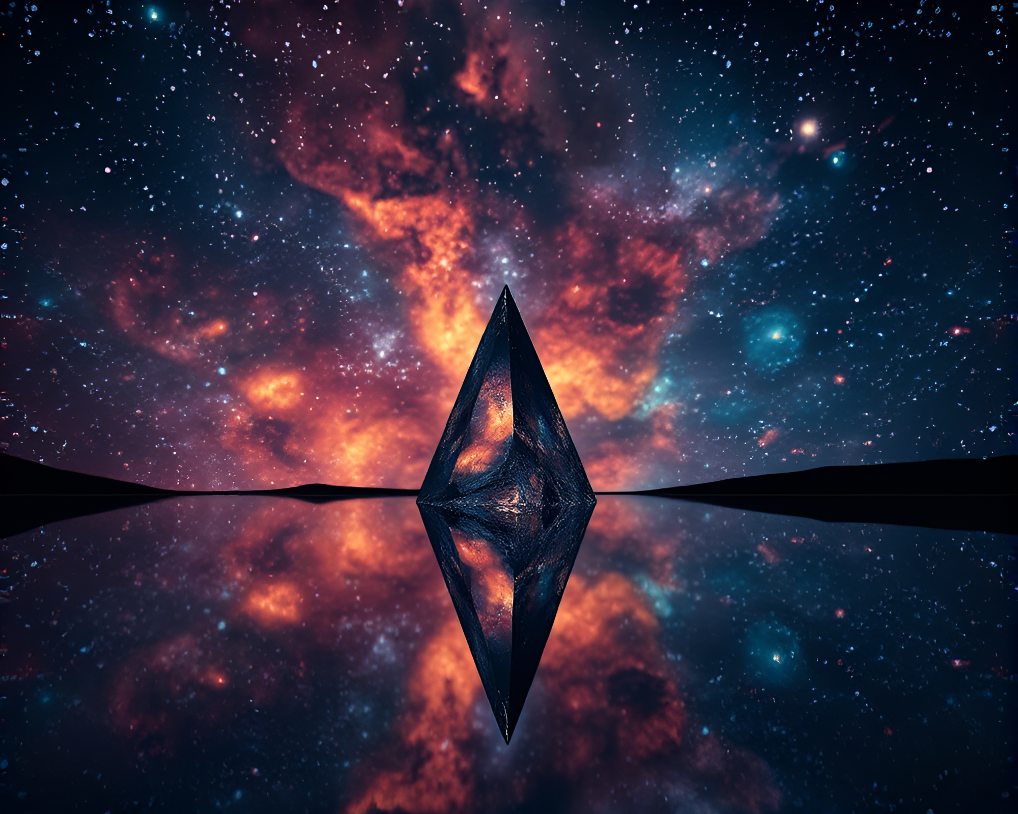 Cosmic Shard: Time Dilation Reflection – free AI stock image