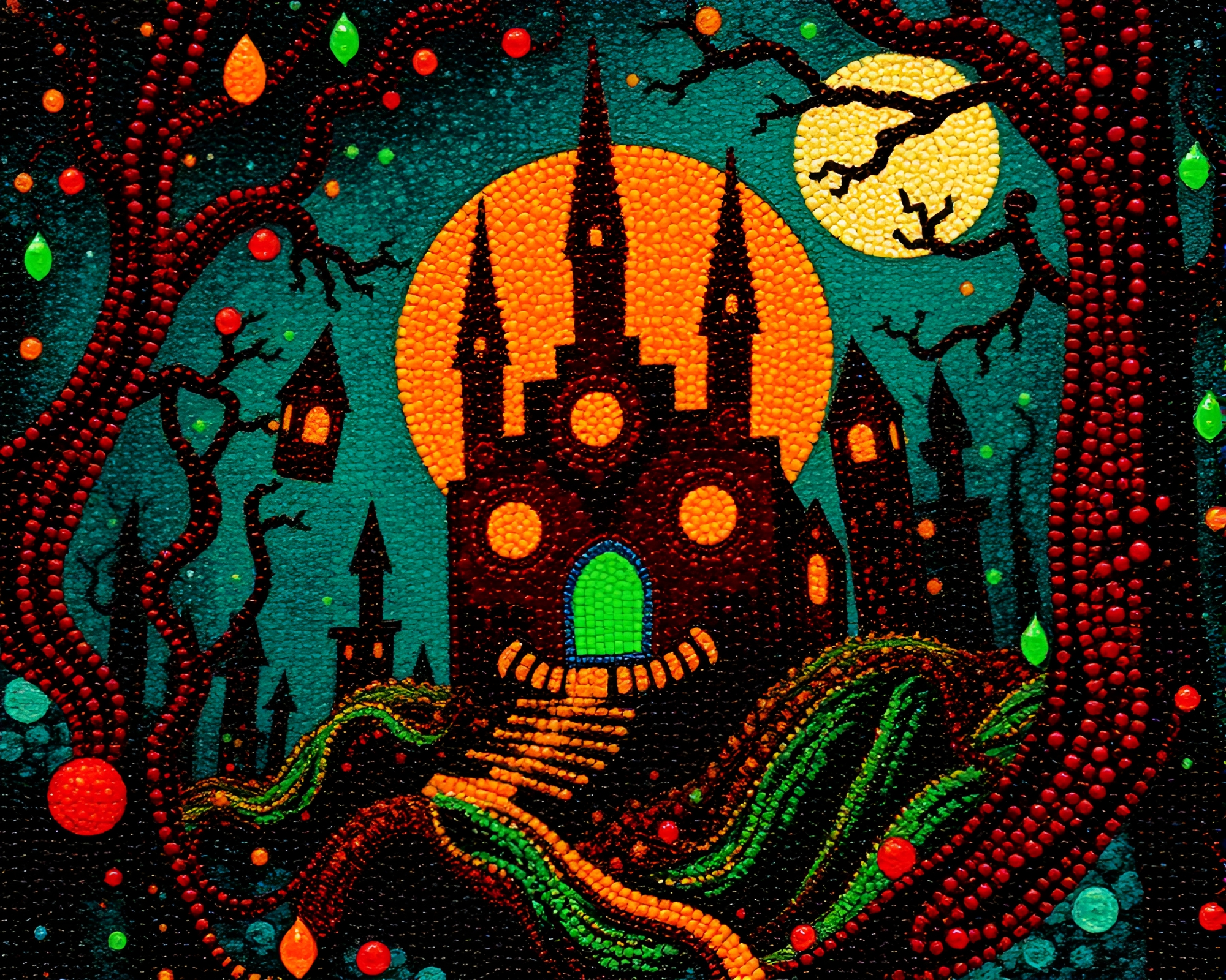 Eldritch Lovecraftian Beadwork Convergence – free AI stock image