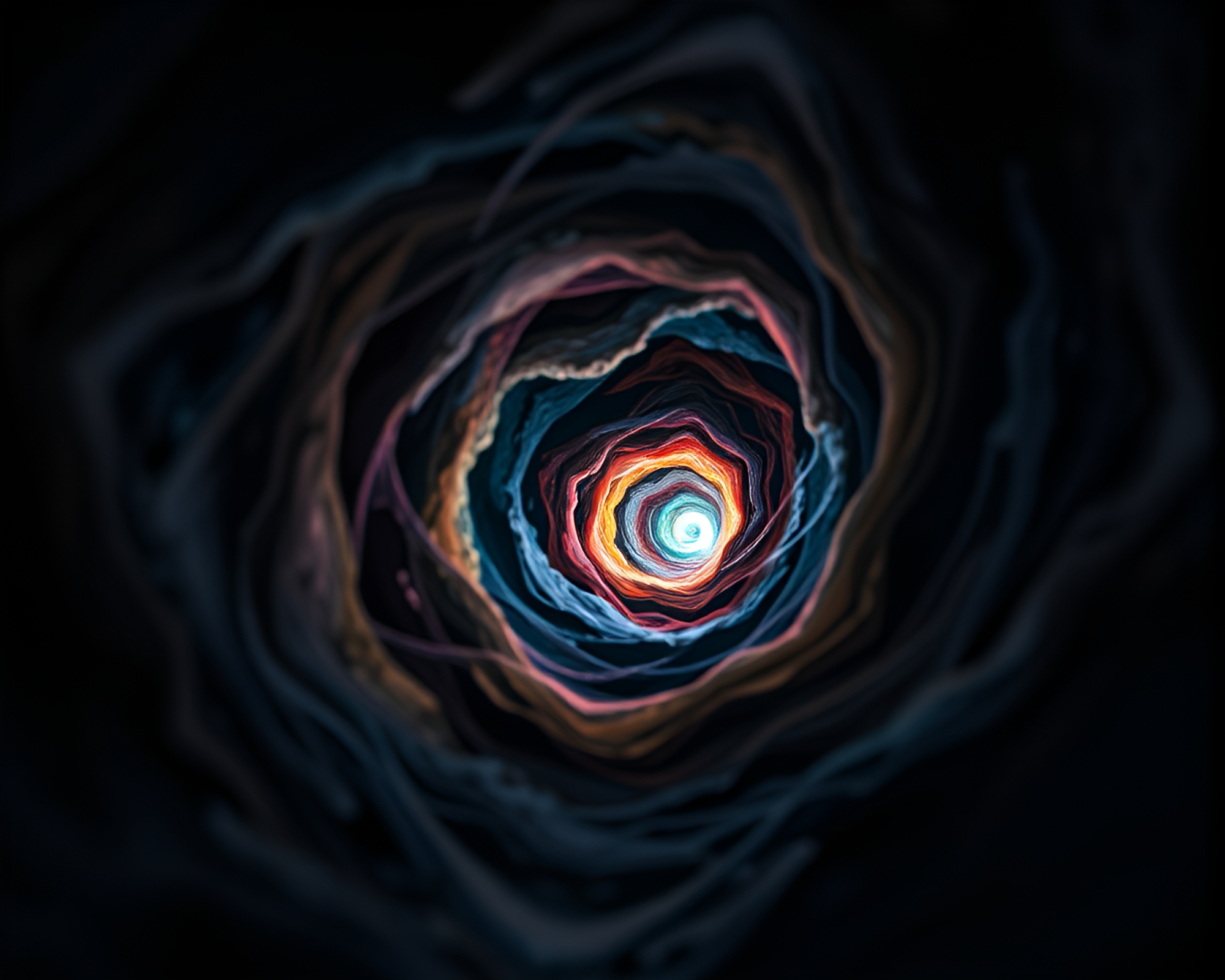 Ancient Meeting Point: Cave Painting Vortex Twist – free AI stock image