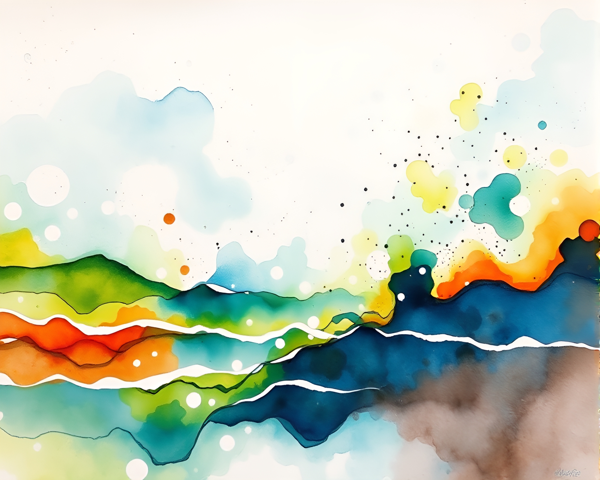 Oceanic Color Field: Ink Splash Sea Plane – free AI stock image