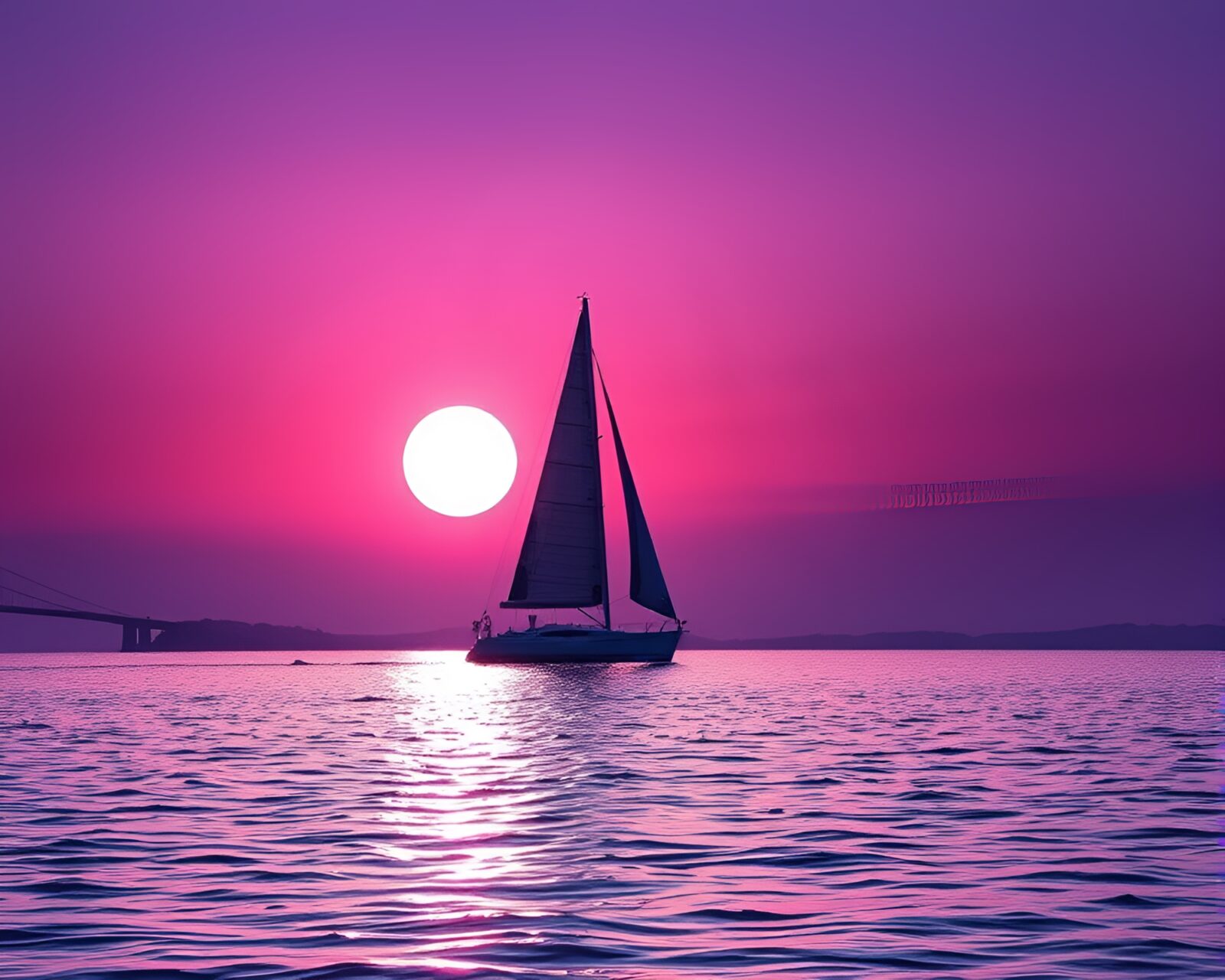 Écorché study of a majestic solar sailboat at twilight