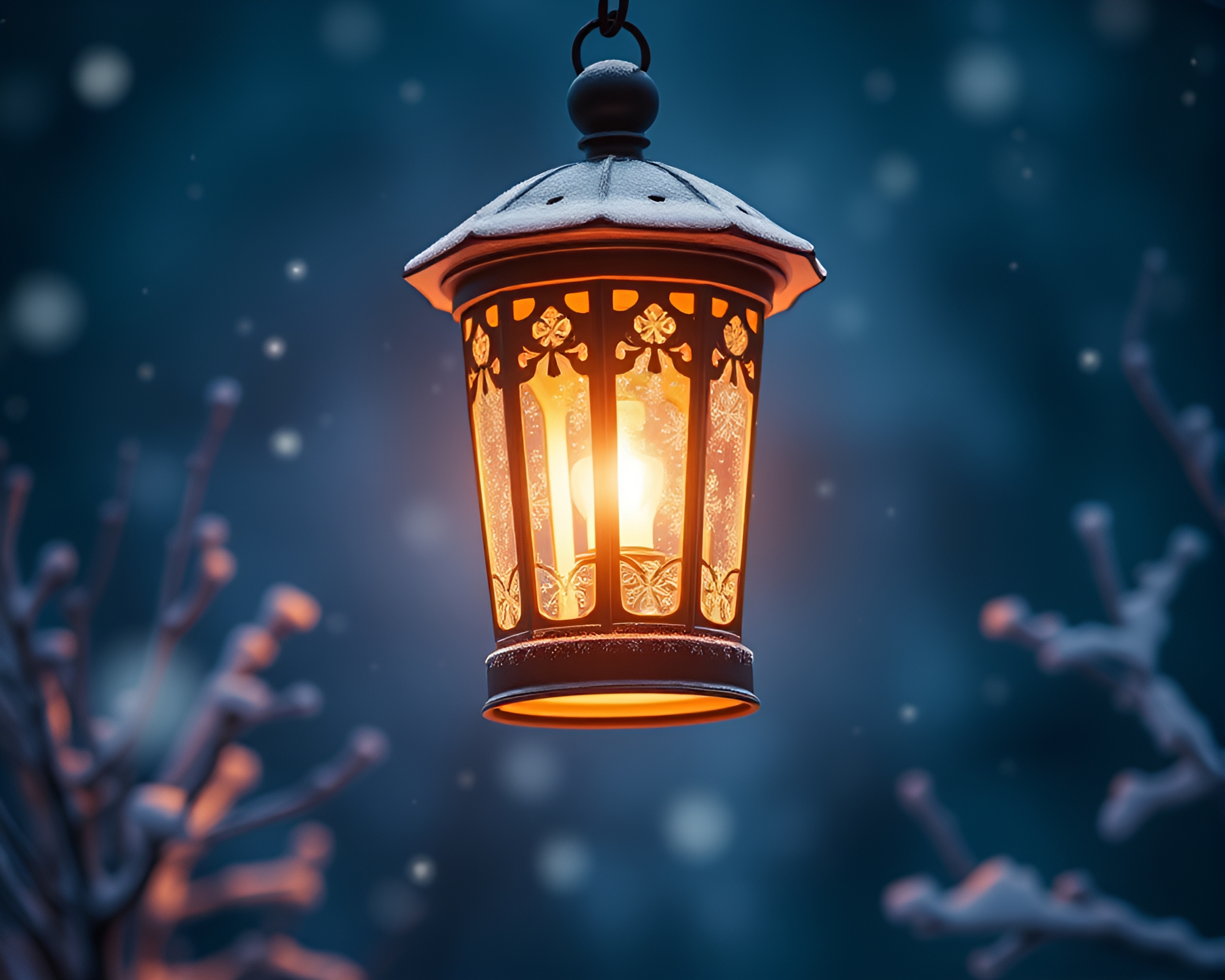 Glowing Banshee in Snowy Tenebrism – free AI stock image