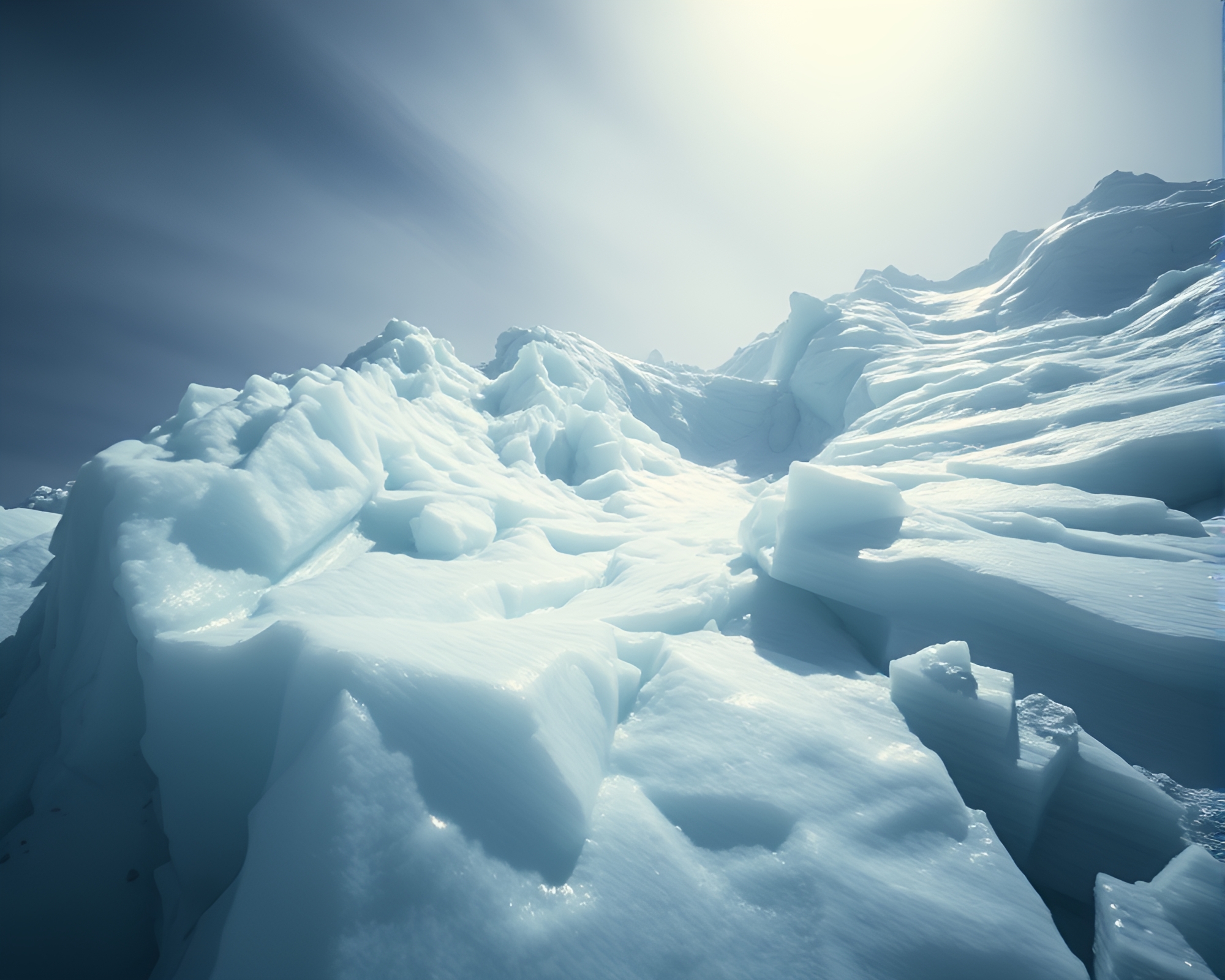 Glacier Dance: Surreal Motion Capture Art – free AI stock image