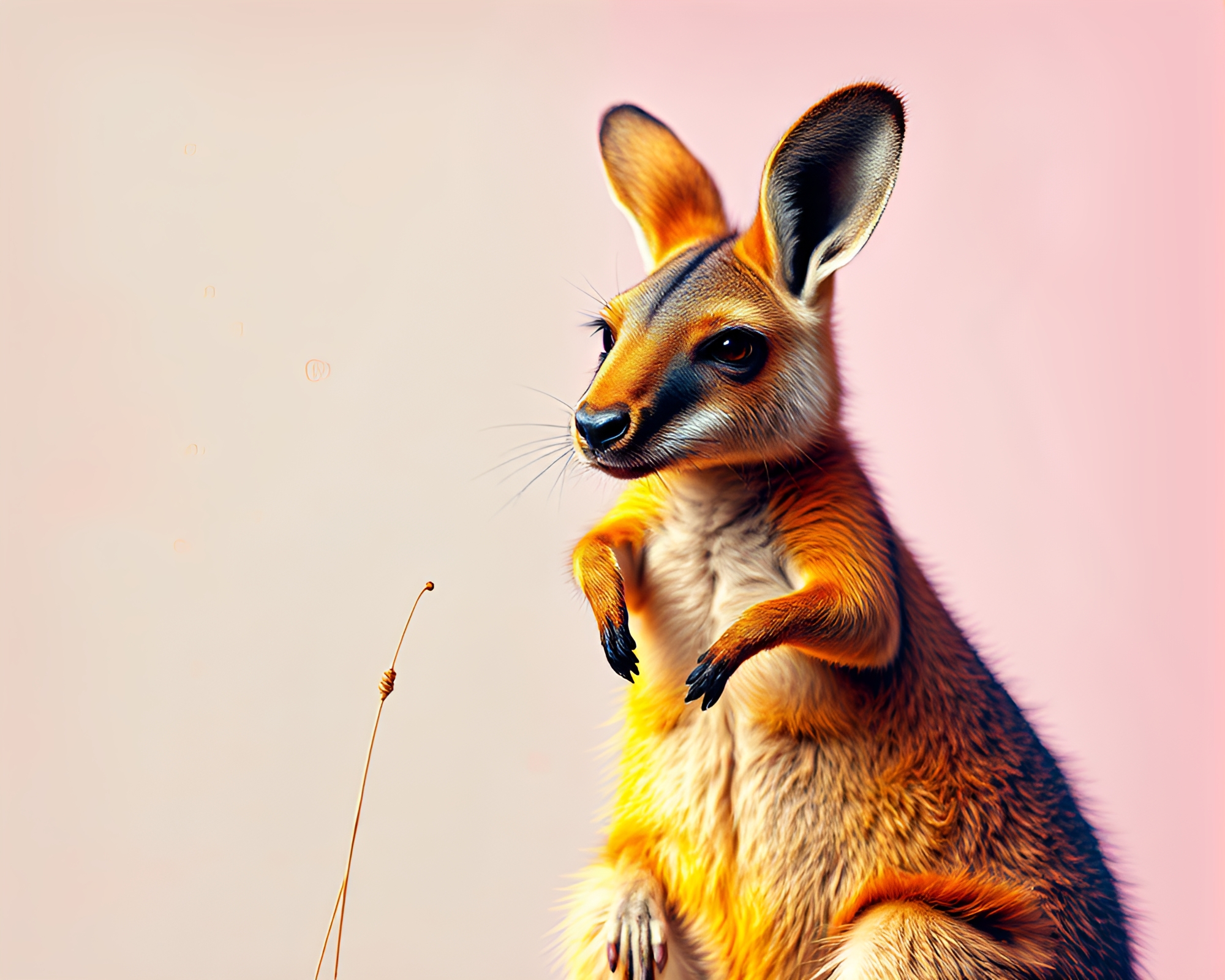 Vibrant Kangaroo Anatomy Study in Washed-Out Tones – free AI stock image