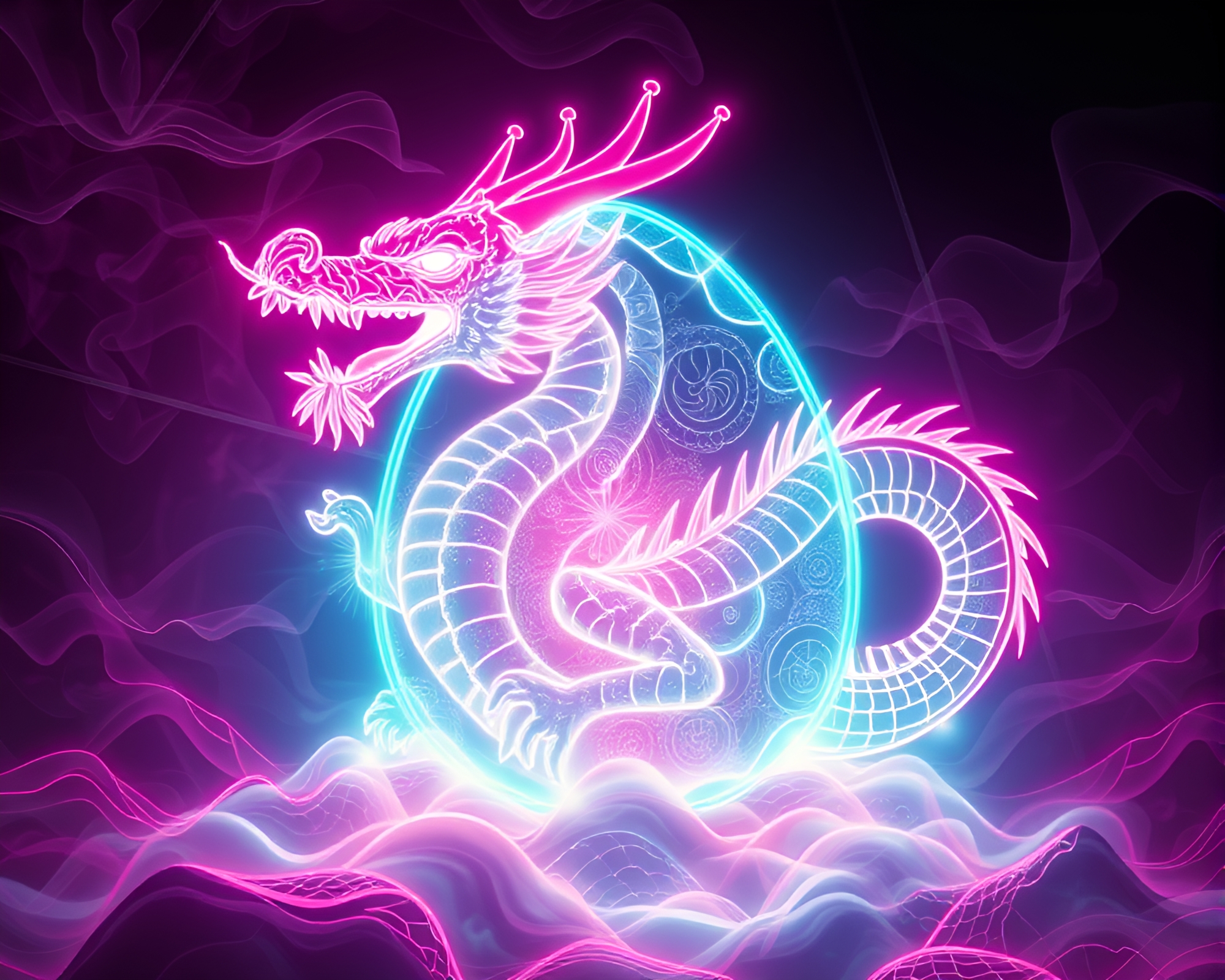 Ethereal Dragon Egg Hatching in Strobe-lit Steam – free AI stock image