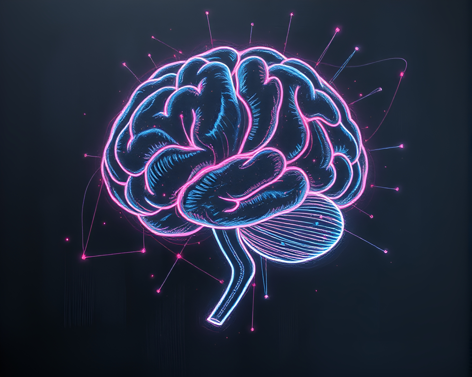 AI Brain Dreams Revealed in Chalk Scrawls – free AI stock image