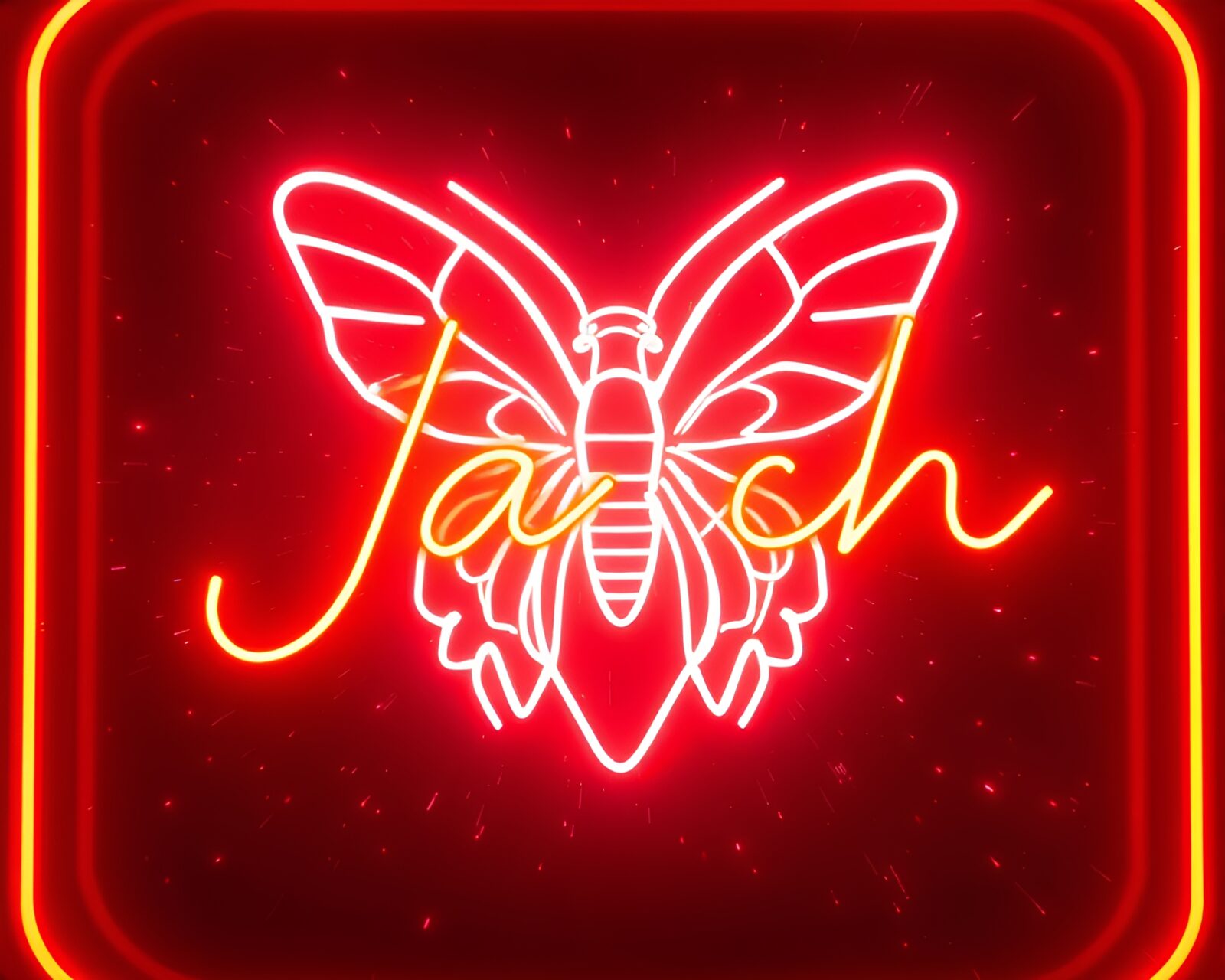 A mesmerizing neon sign artfully created with hatching strokes