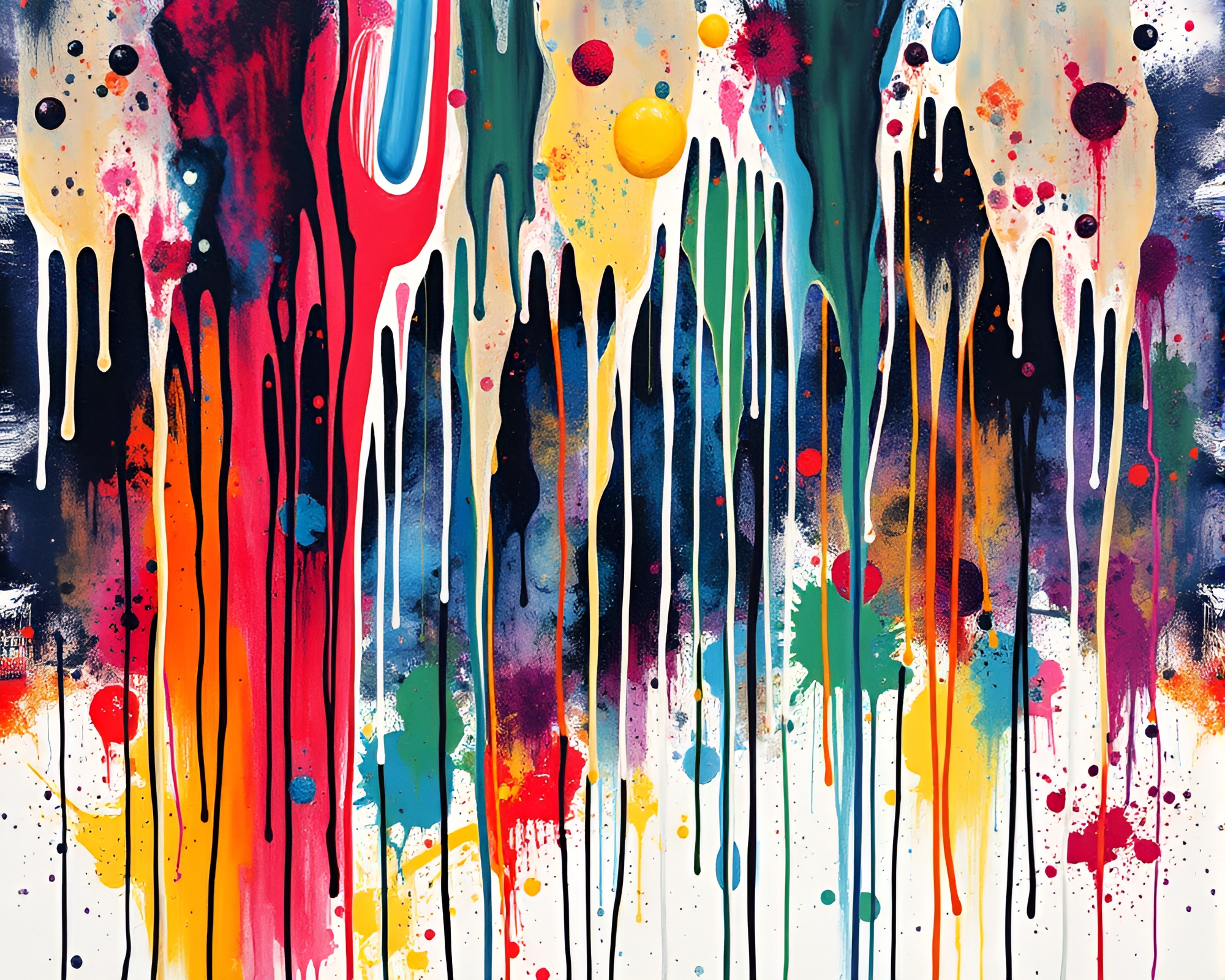 Kinetic Paint Splatter Cave Stalactites Art Composition – free AI stock image