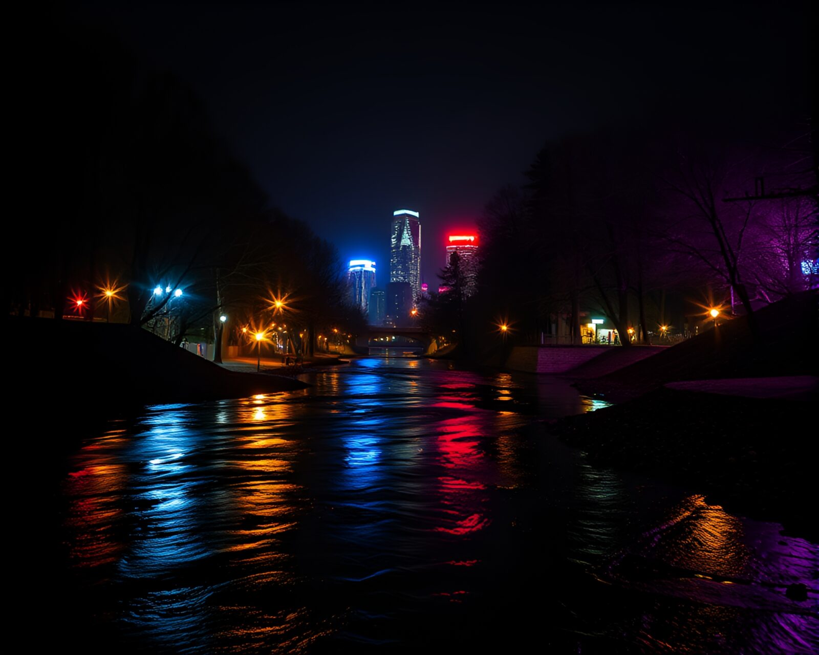 Vibrant Savage River scene with dramatic lighting contrasts