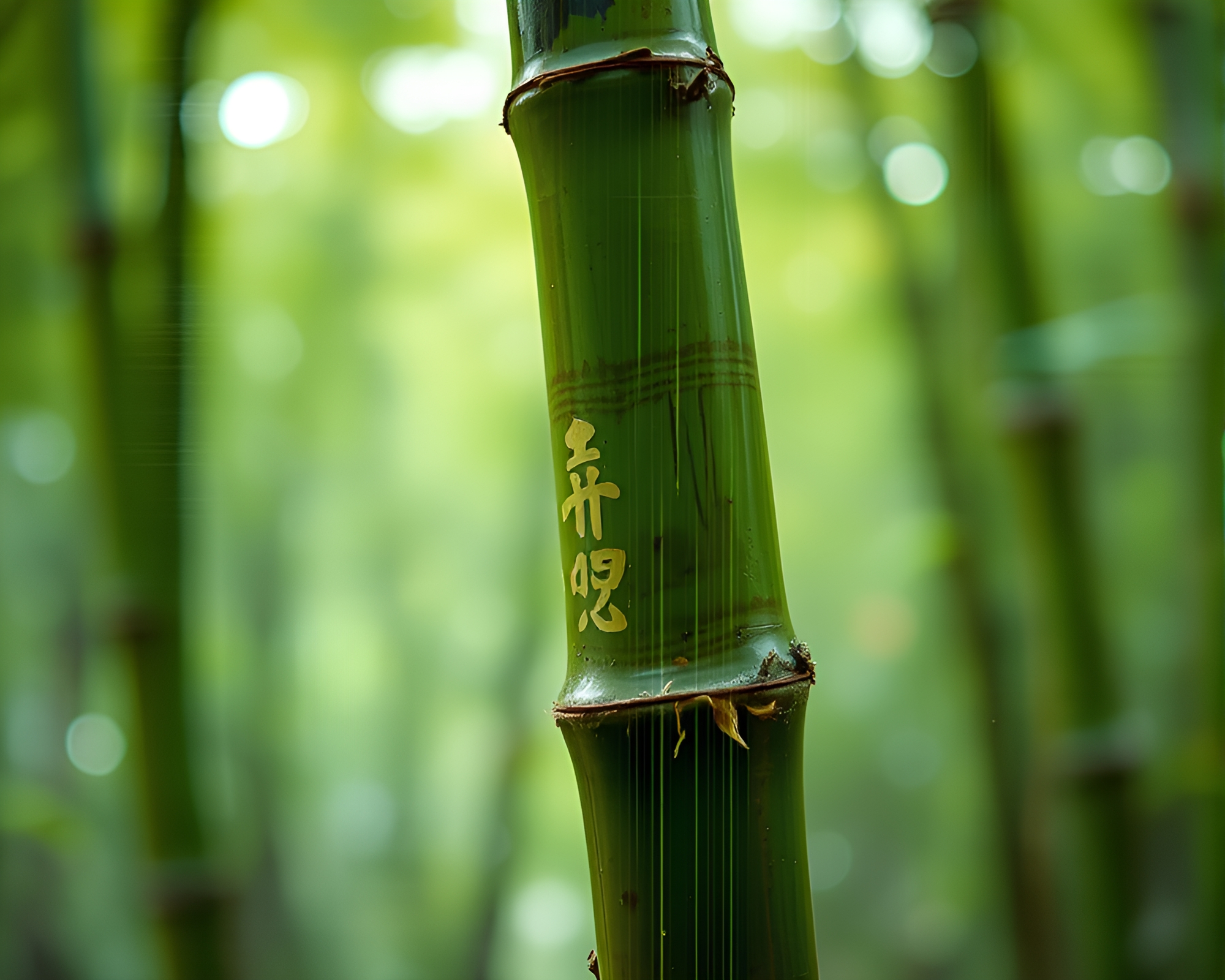 Bamboo flute distortion in glitchy glass world – free AI stock image