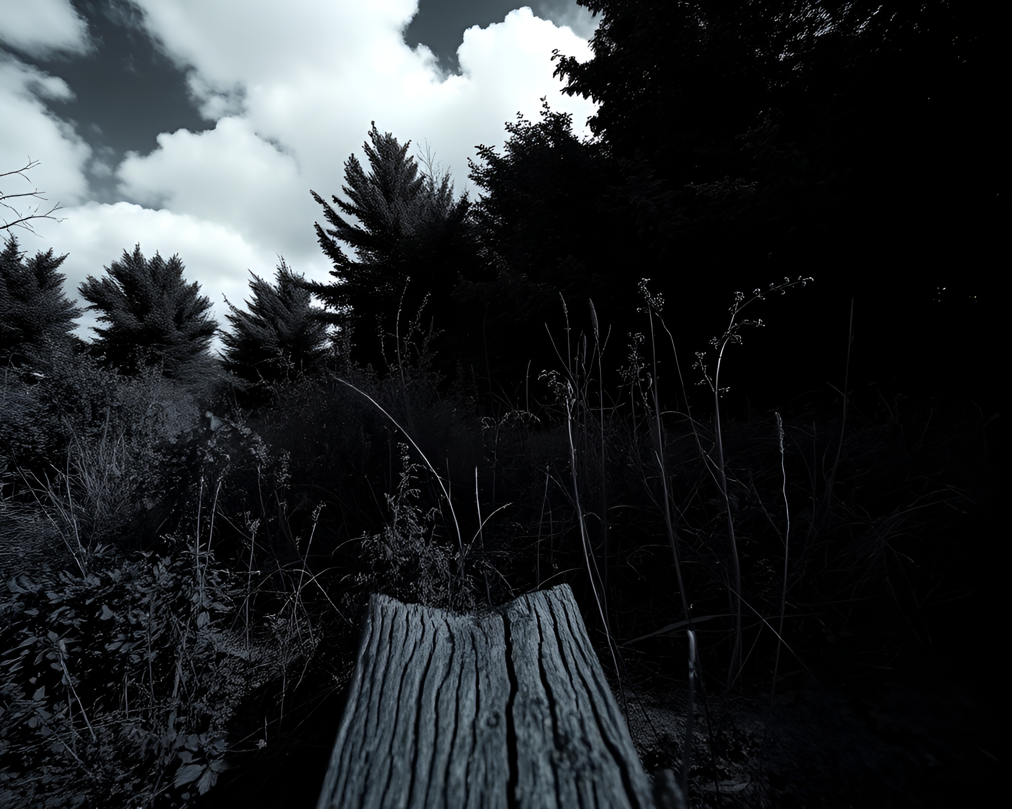 Ethereal Sky Garden Wood Grain Composition – free AI stock image