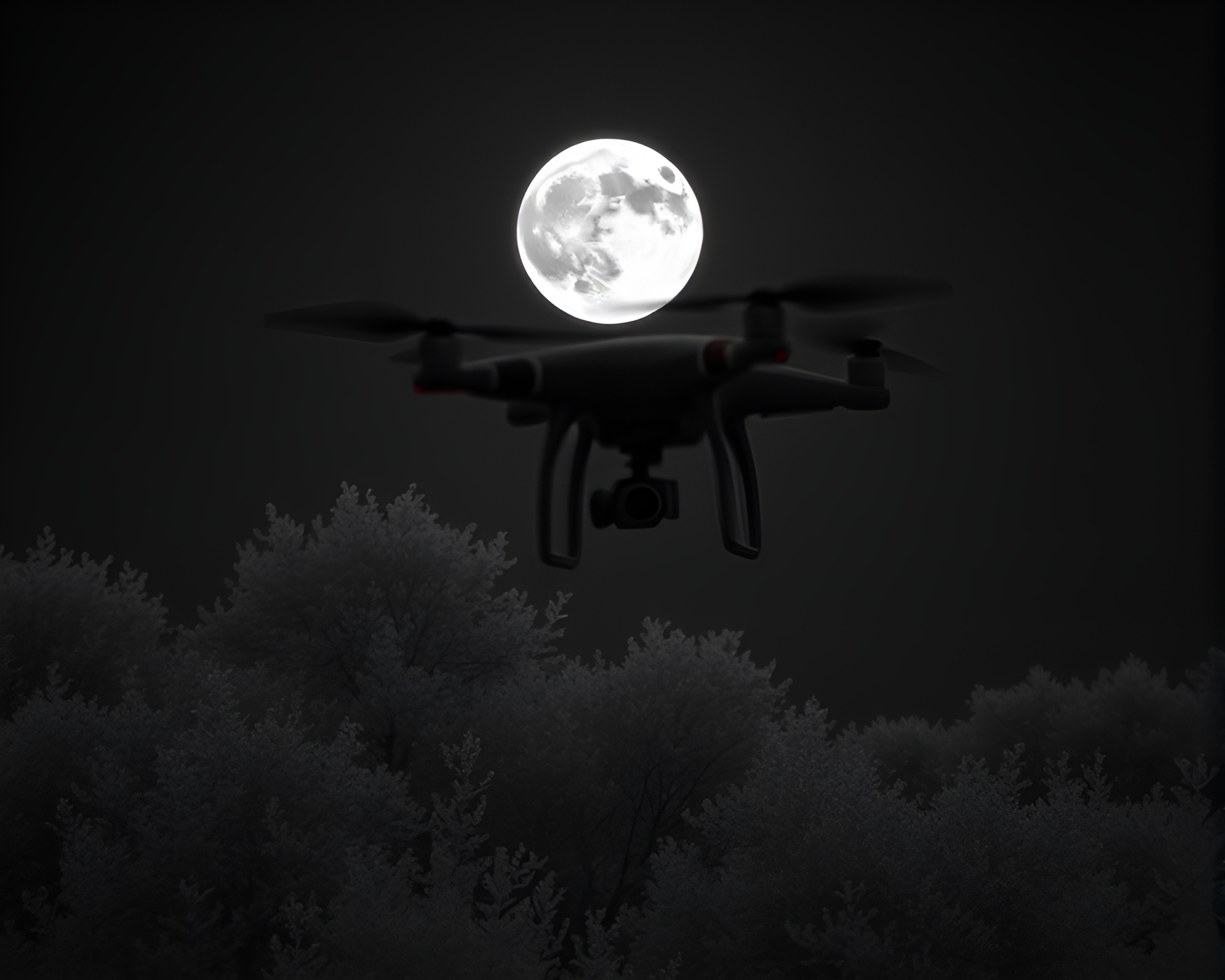 Infrared Drone Captures Op Art Lunar Landscape – free AI stock image