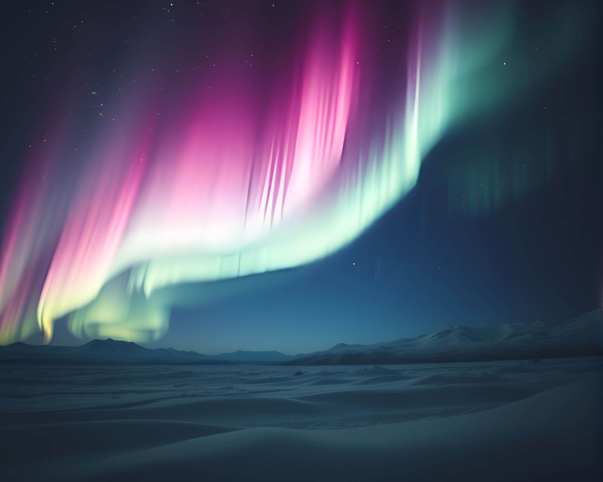 Aurora Borealis Close-Up: Desaturated Gloom – free AI stock image