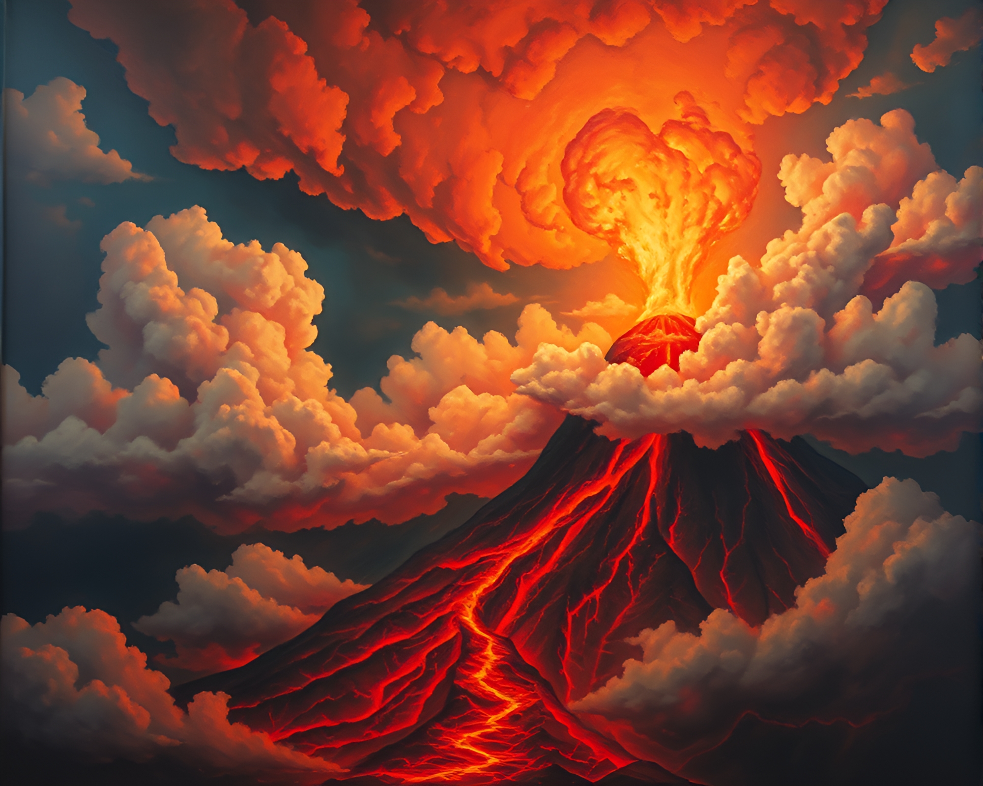 Vampire Queen Amidst Fiery Clouds – free AI stock image