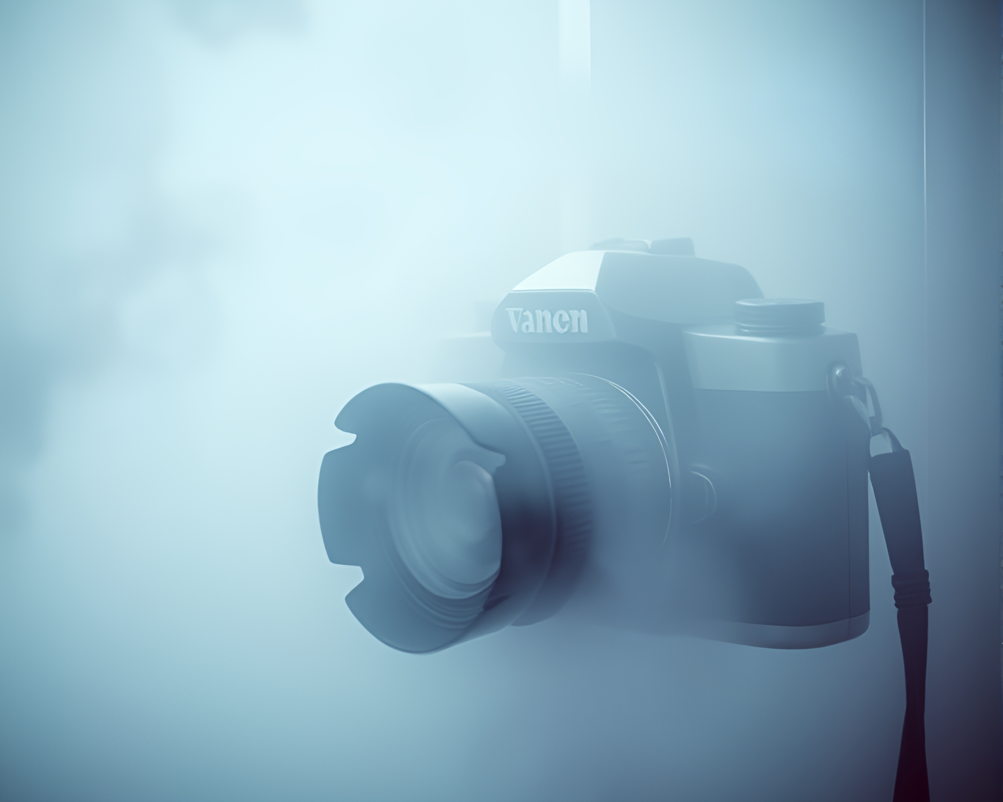 Camera Texture Overlay in X-Ray Style Foggy Atmosphere – free AI stock image