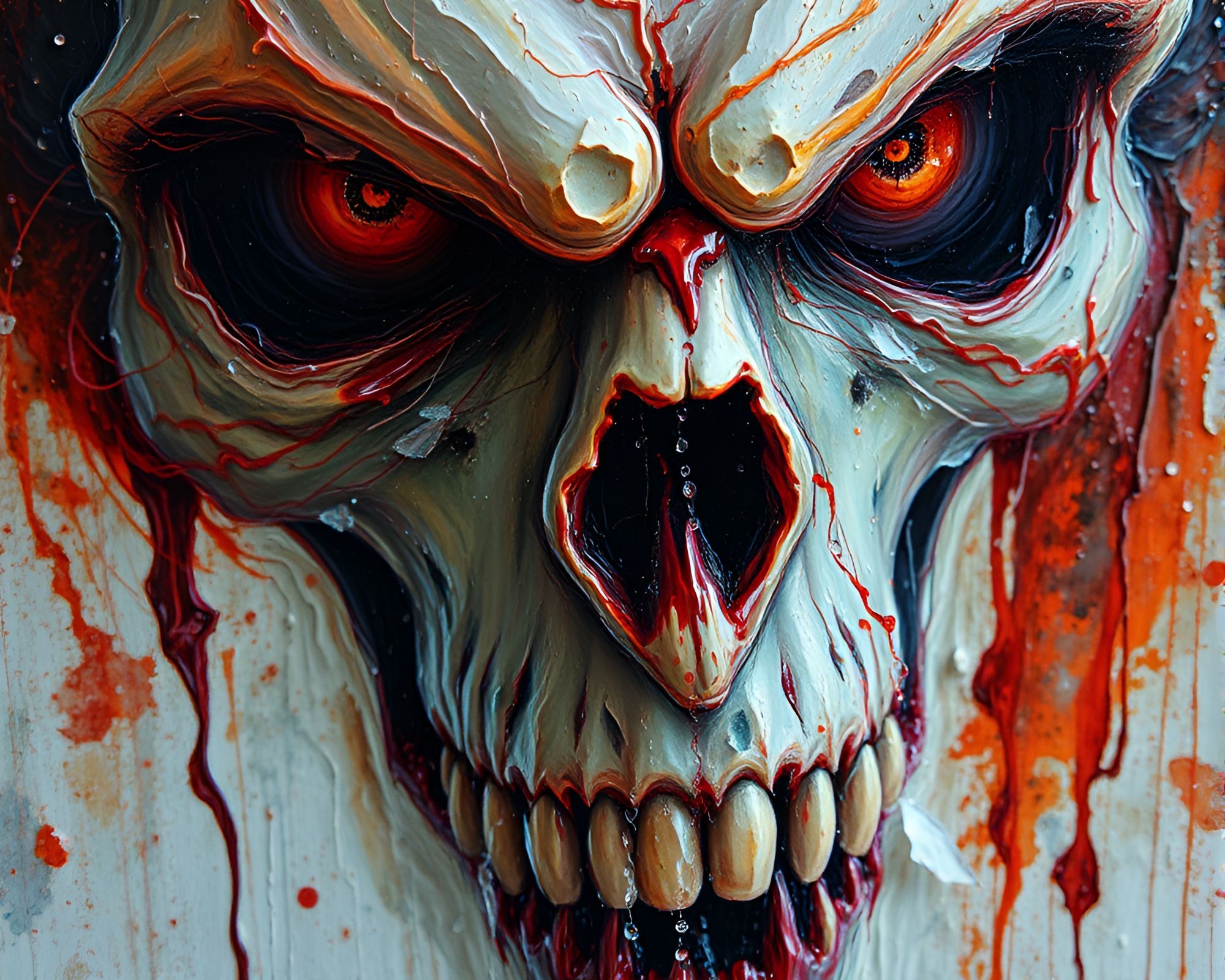 Gothic Horror Macro Detail in Expressionist Painting – free AI stock image