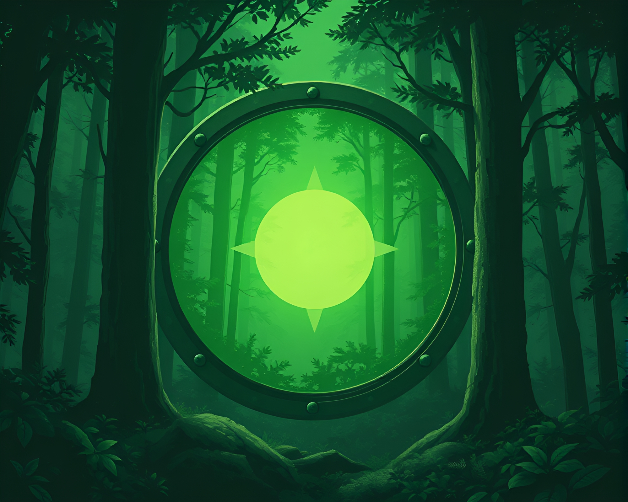 Mystical Shield Guardian in Enchanted Forest – free AI stock image