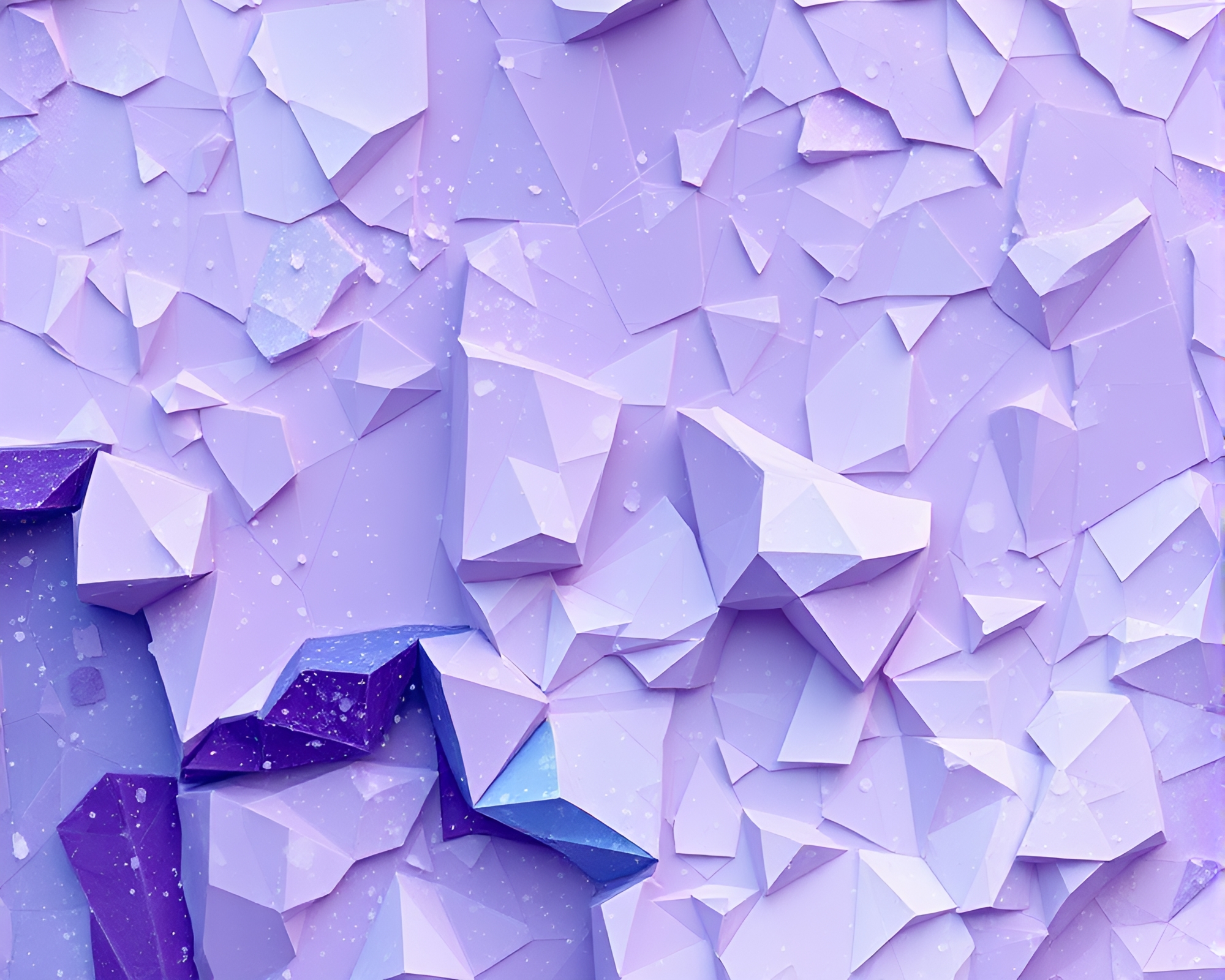 Glacier Palace: Amethyst Voxel Artwork with Acrylic Spatters – free AI stock image