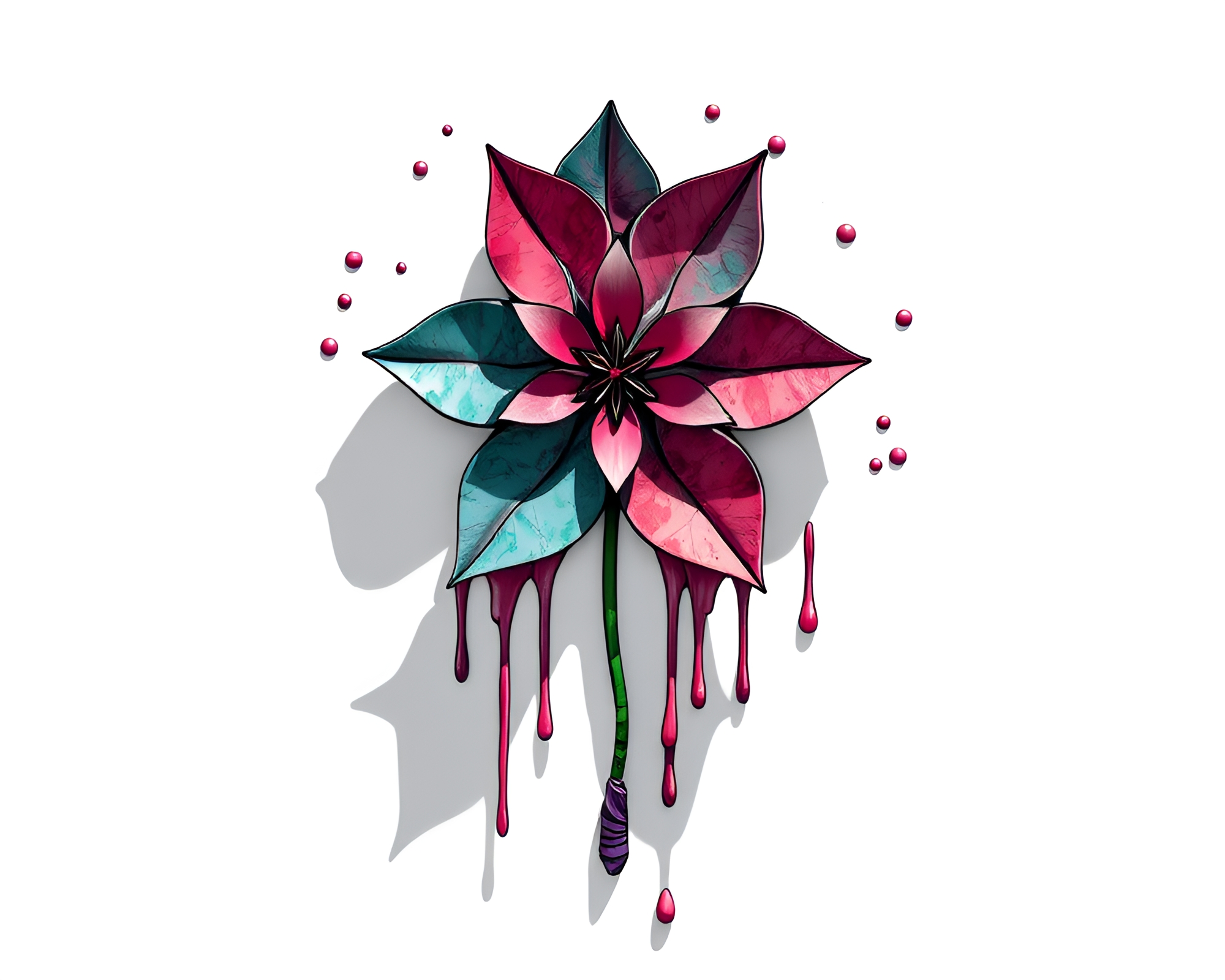 Graffiti Origami Flower in Attic Shadows – free AI stock image