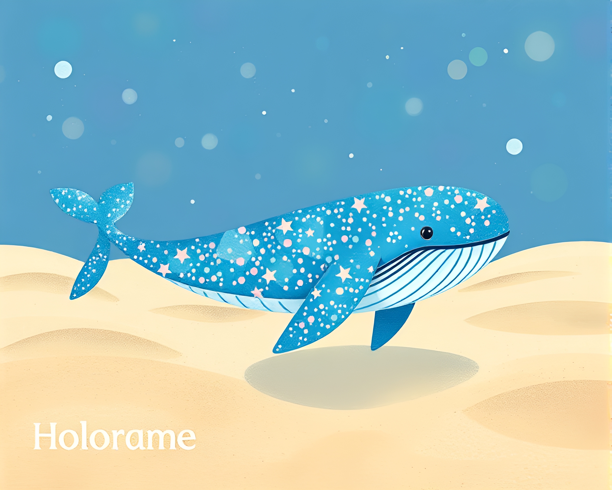 Whale hologram in desert-sand hues – free AI stock image