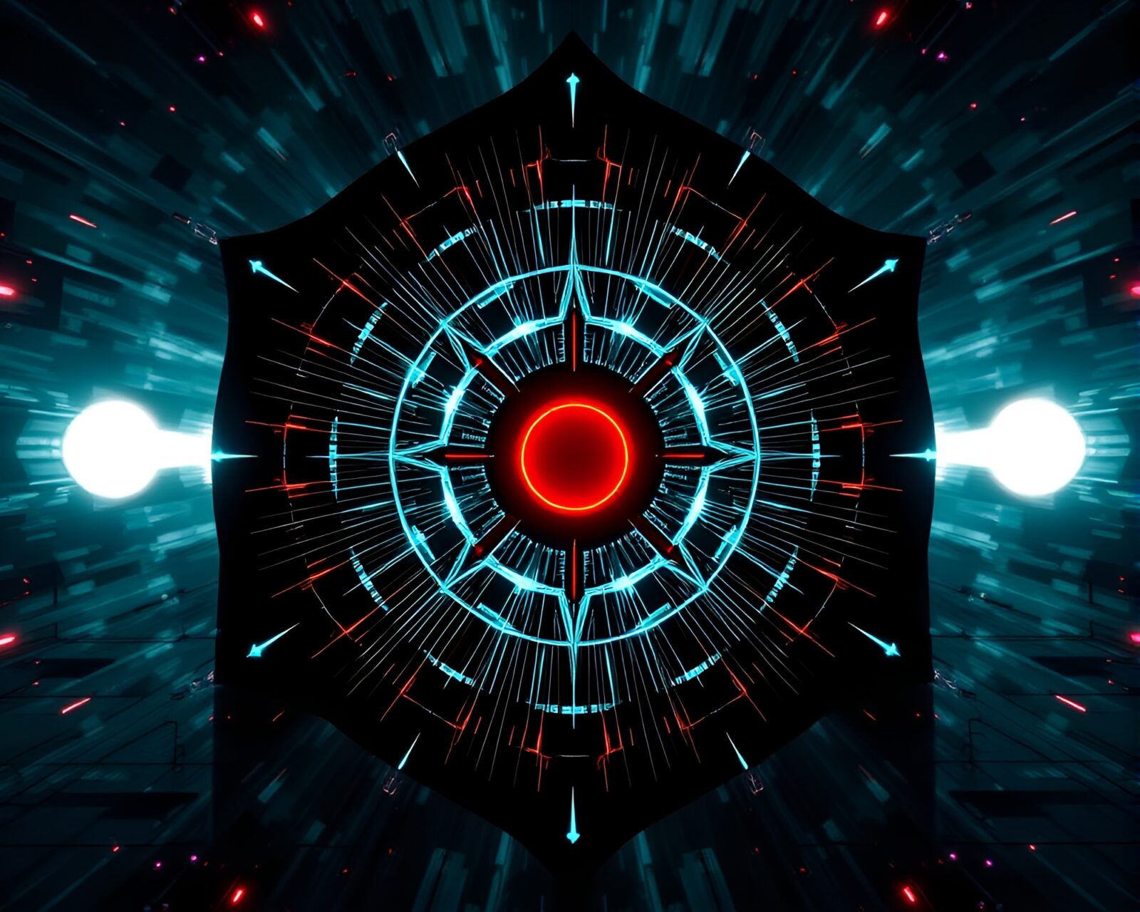 Vibrant stop-motion depiction of a symmetrical energy reactor