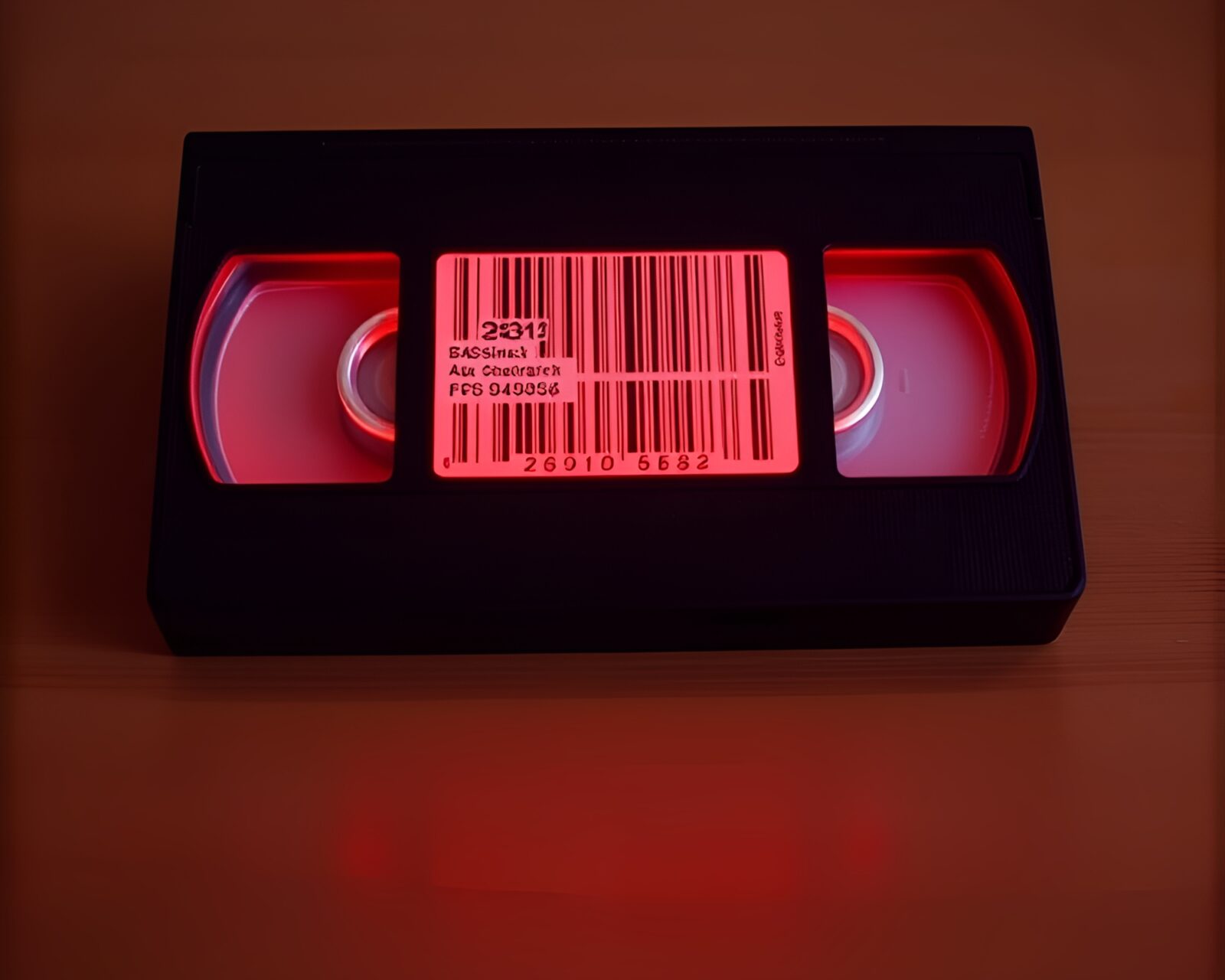 80s VHS-style image of a Basilisk in burnt orange warmth
