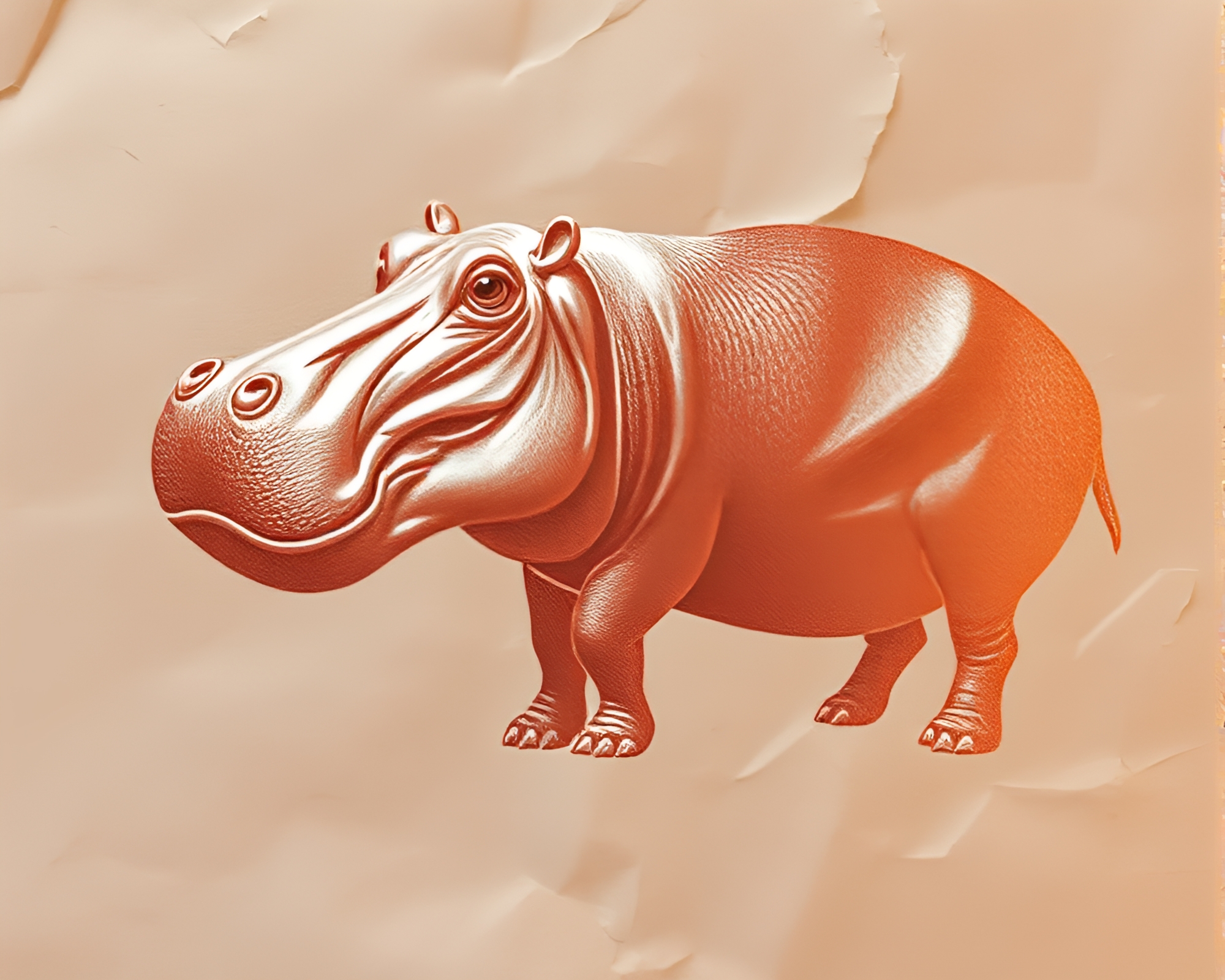 Hippopotamus Grunge: Paper Textures with Metallic Sheen – free AI stock image