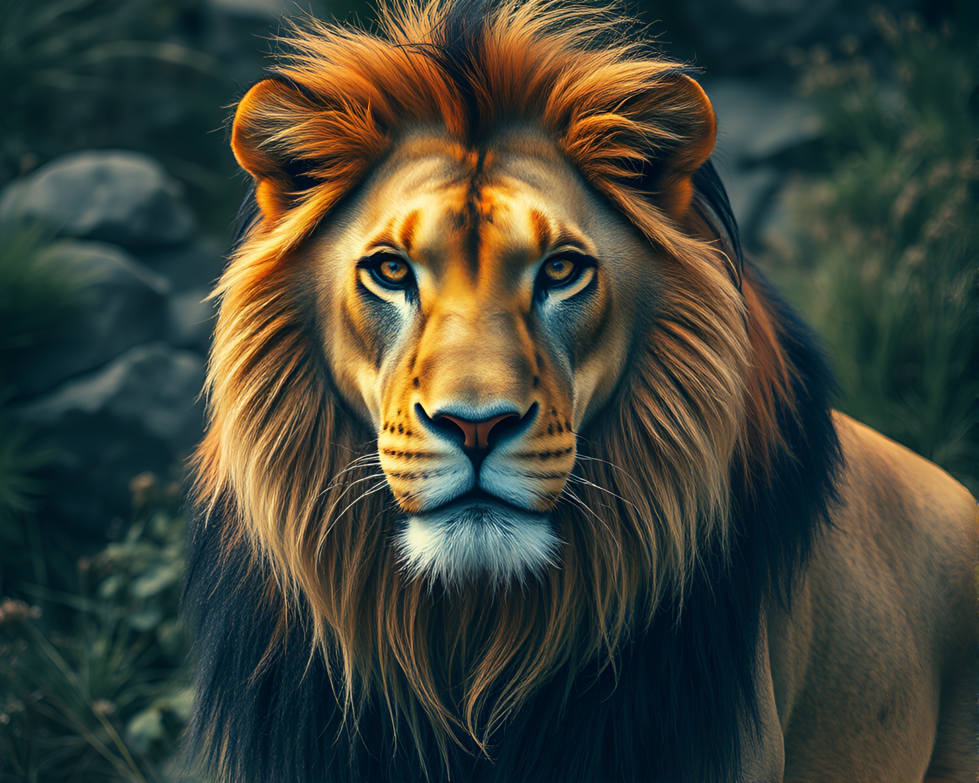Fashionable Lion: A High-Angle Illustration – free AI stock image