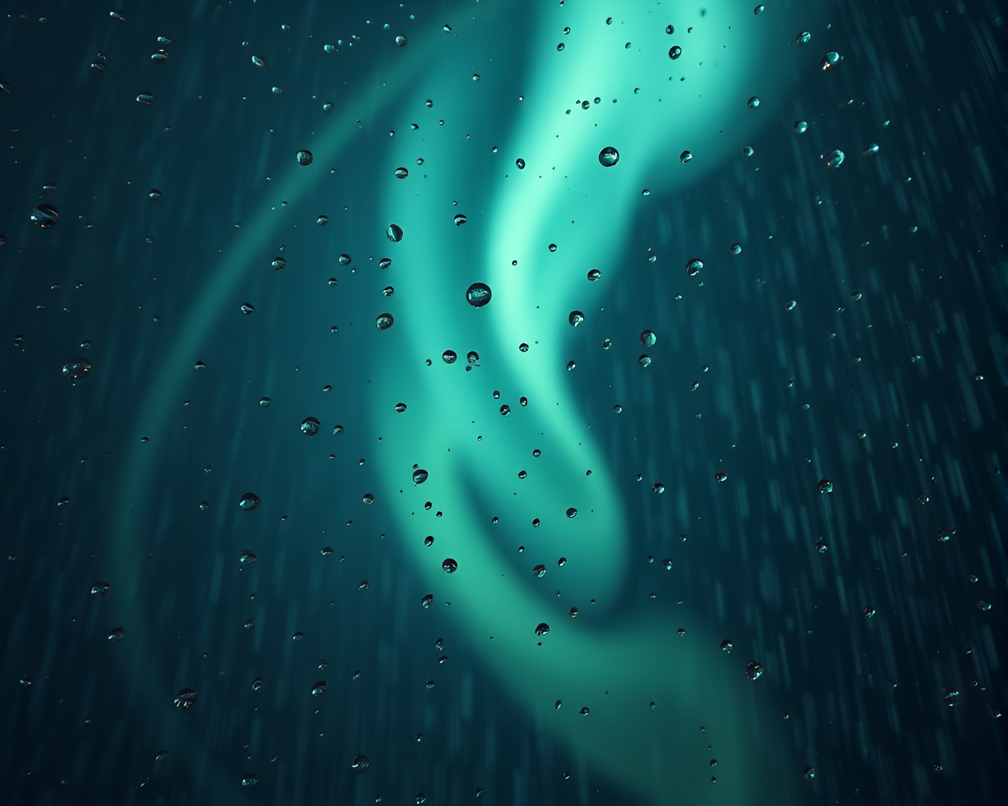 Psychedelic Rain Droplets in Antarctic Whiteout – free AI stock image