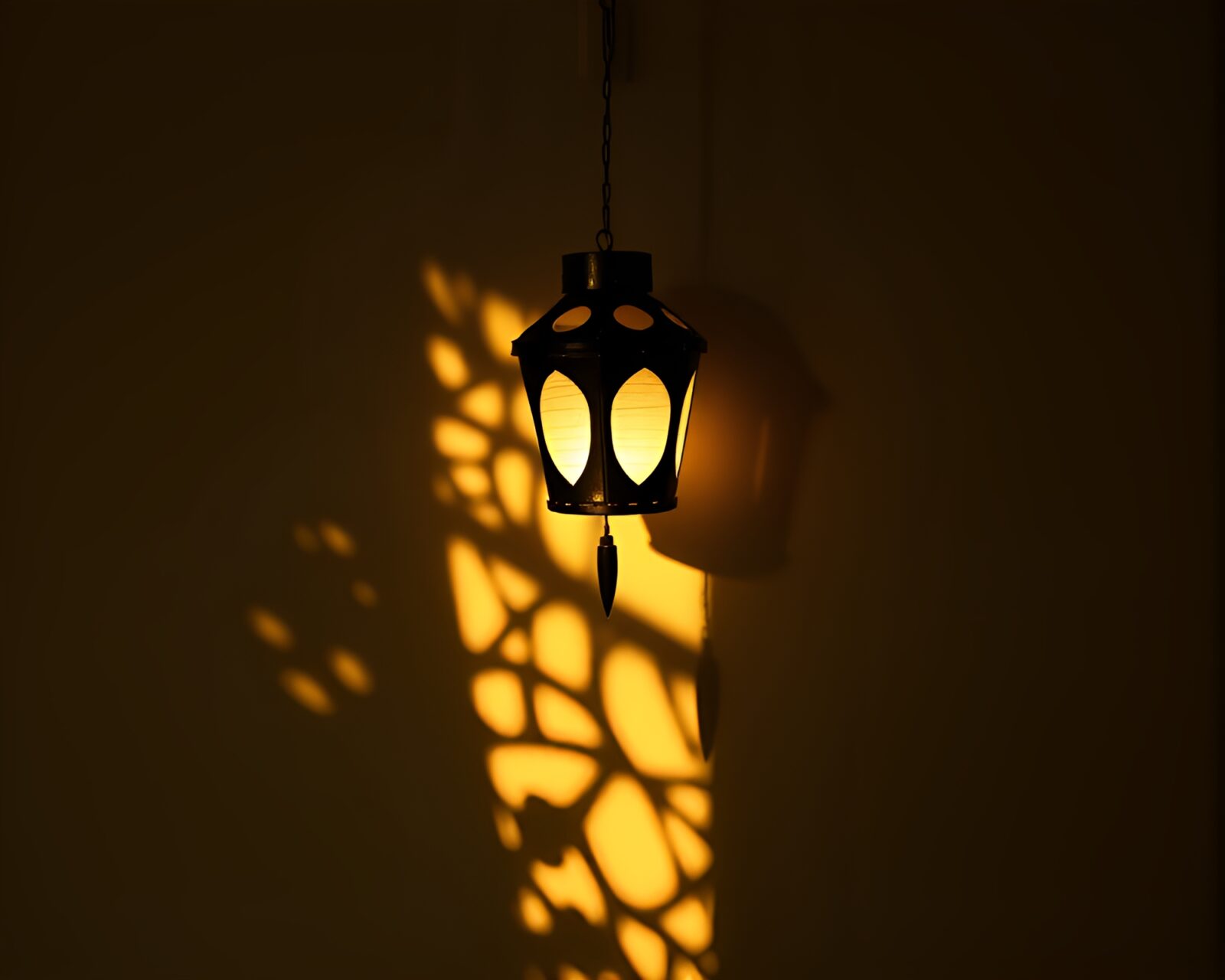 Soft shadowy ambiance with vibrant paper lanterns in comic style