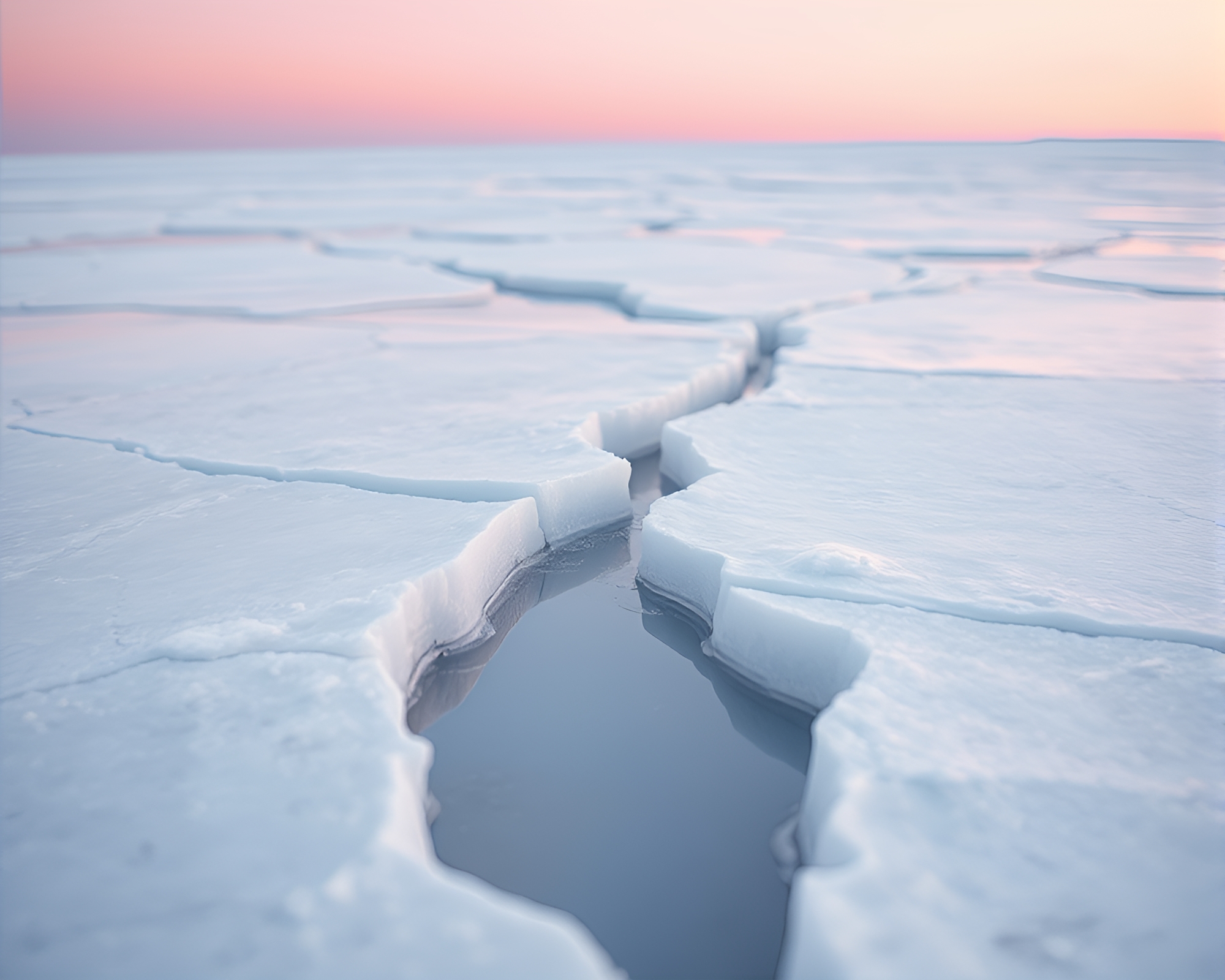 Satellite Ice Reflection: Blush Pink Wonderland – free AI stock image