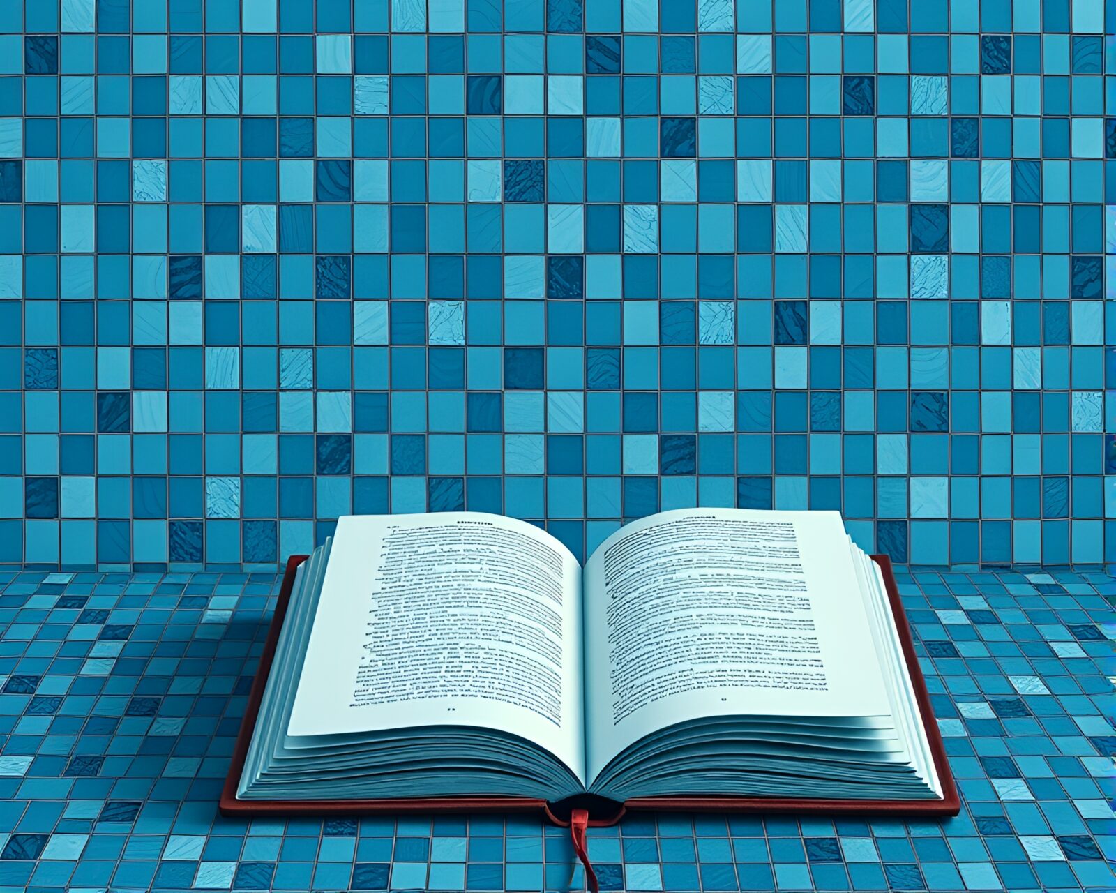 Ethereal minimalist mosaic patterned arctic blue Edgar Allan Poe book art