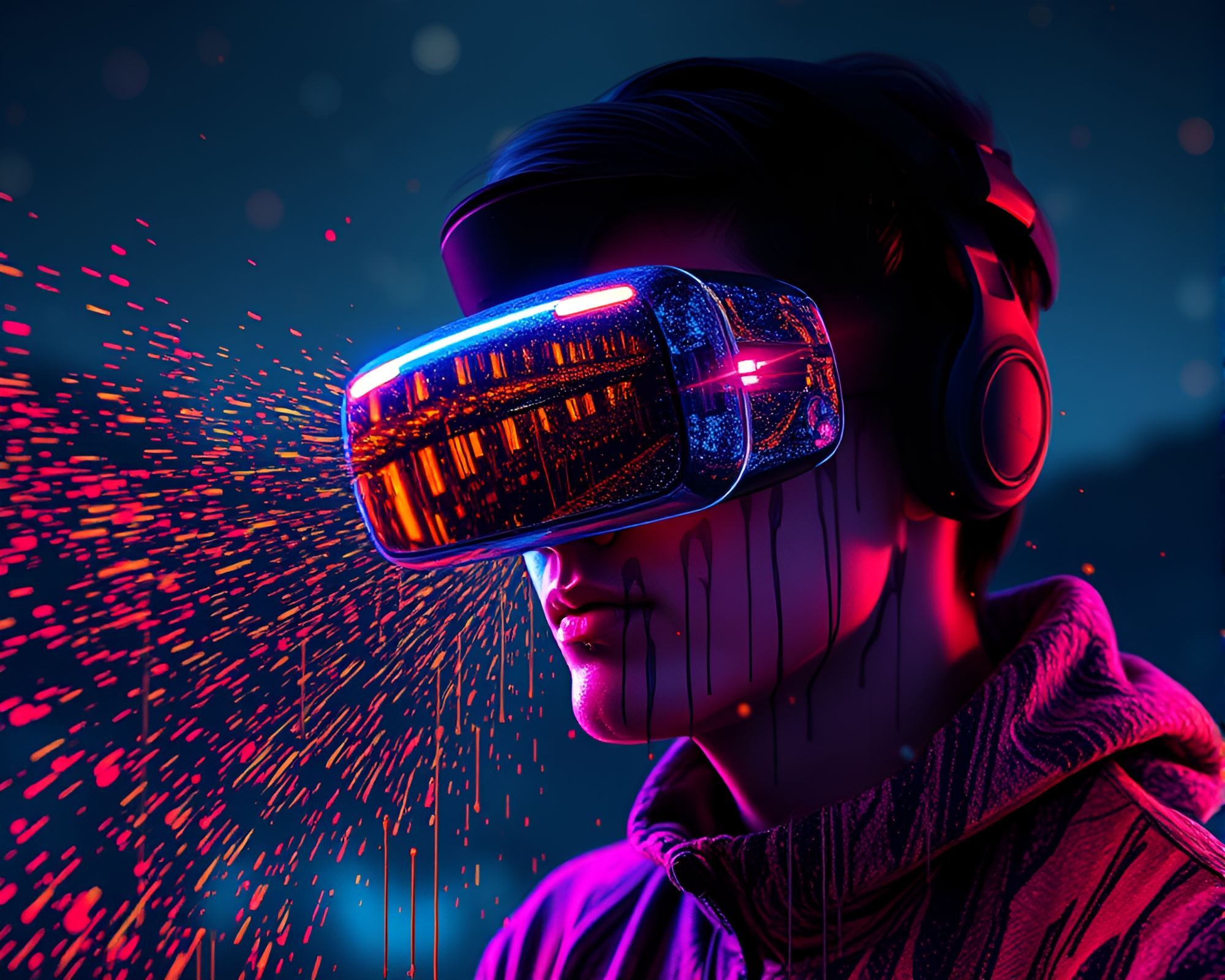 Spray Paint Drips in Augmented Reality Glasses – free AI stock image