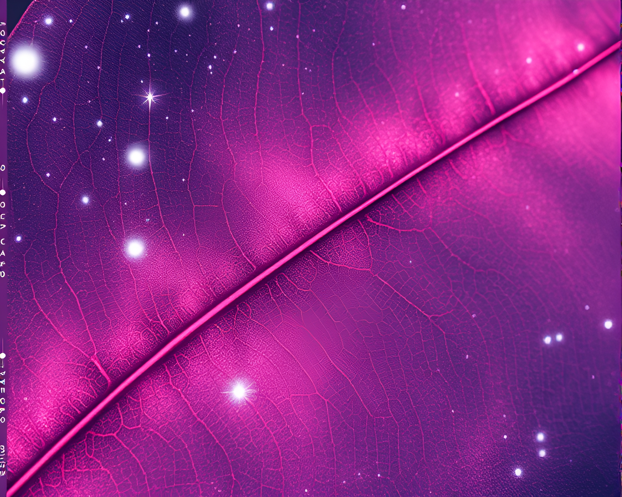 Celestial Nebula Meets Vaporwave: Leaf Vein Pattern Cosmos – free AI stock image