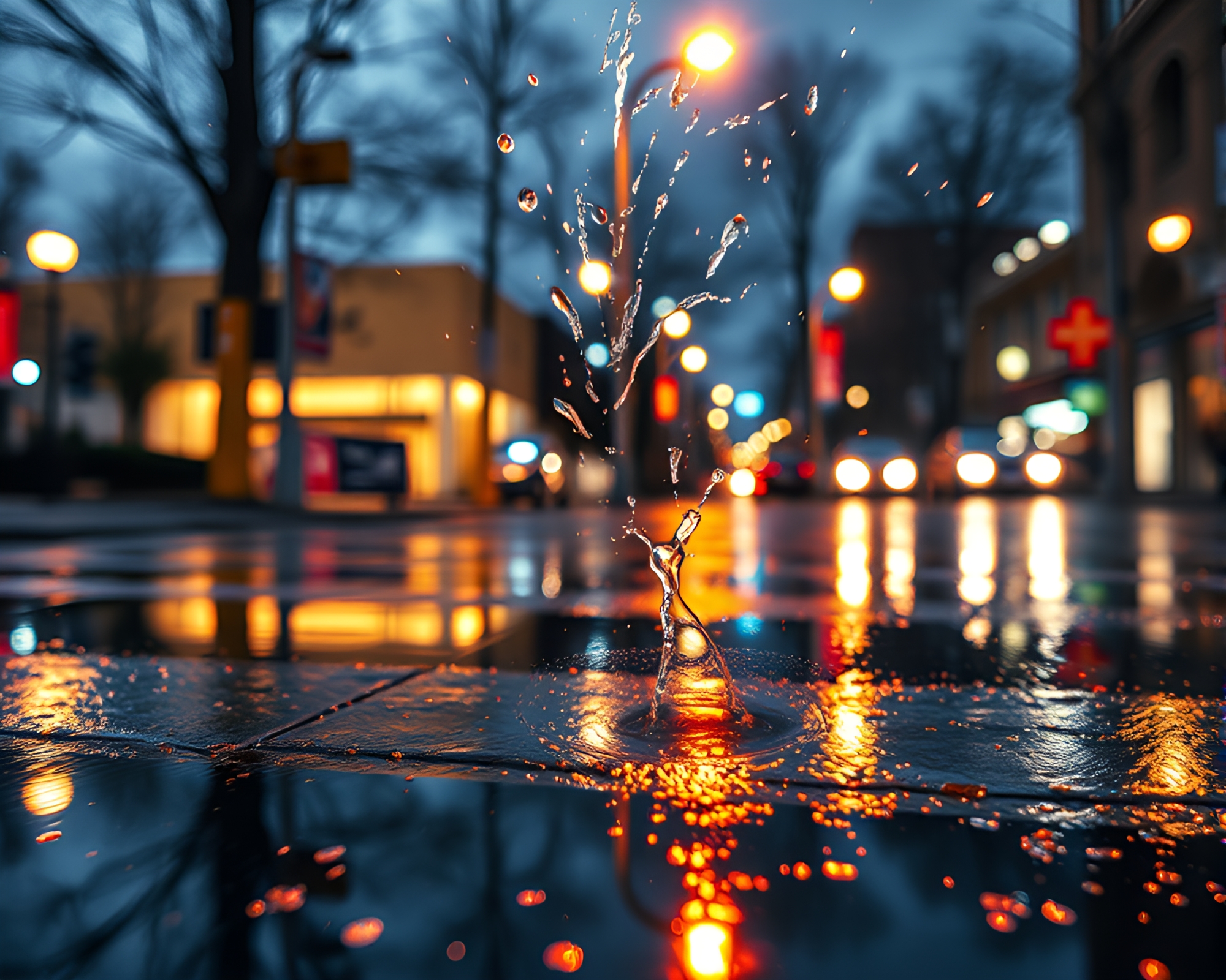 Virtual reality cityscape reflection in vibrant colors – free AI stock image