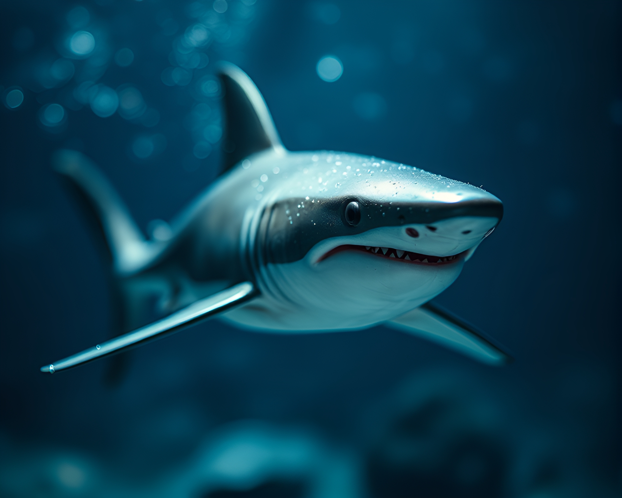 Underwater Shark in Acrylic Splatters – free AI stock image
