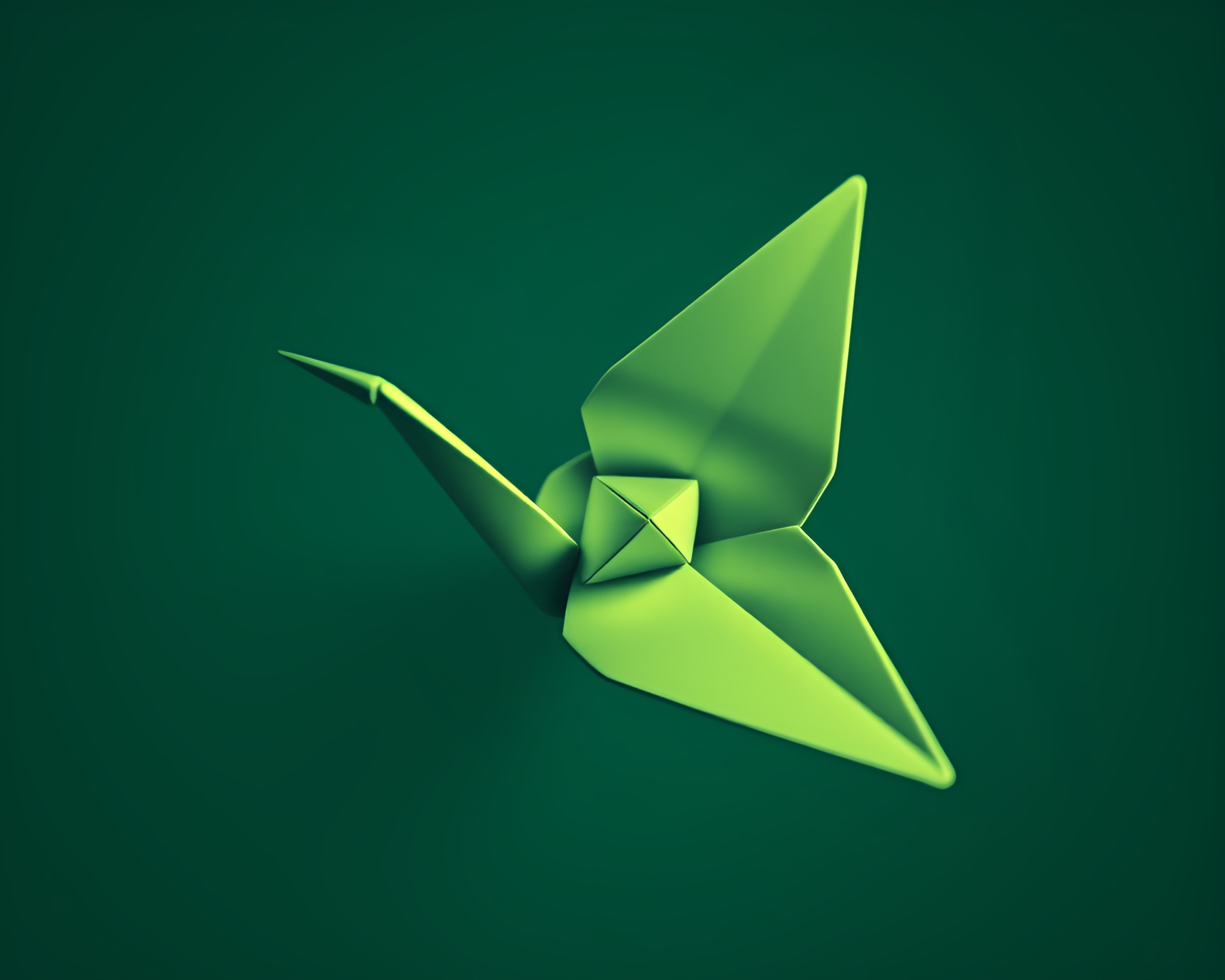 Halftone Origami Crane in Ambient Occlusion Bird’s Eye – free AI stock image