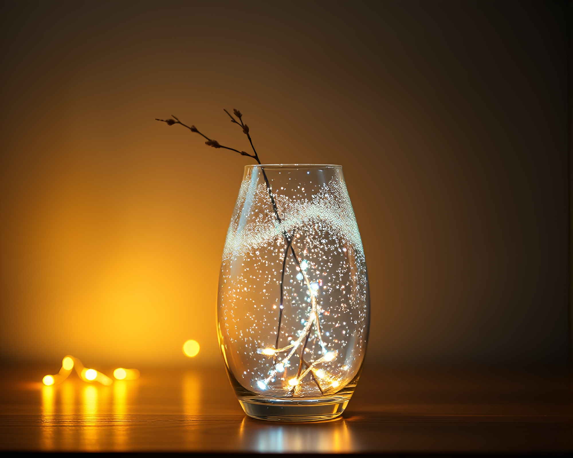 Firefly Vase Illuminated by Dot Matrix Pattern – free AI stock image