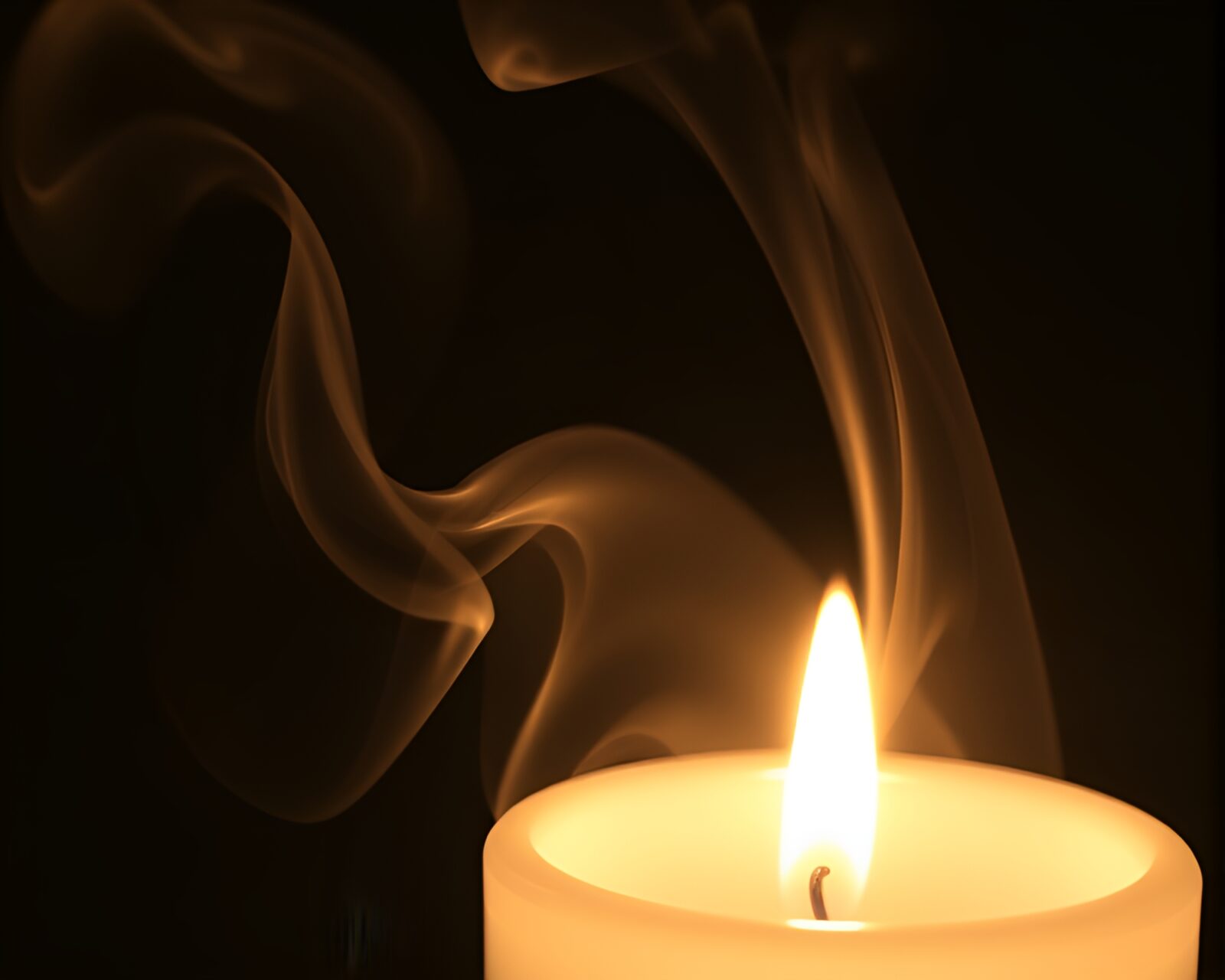 An artistic sepia-toned image of a glowing smart contact lens in candle smoke