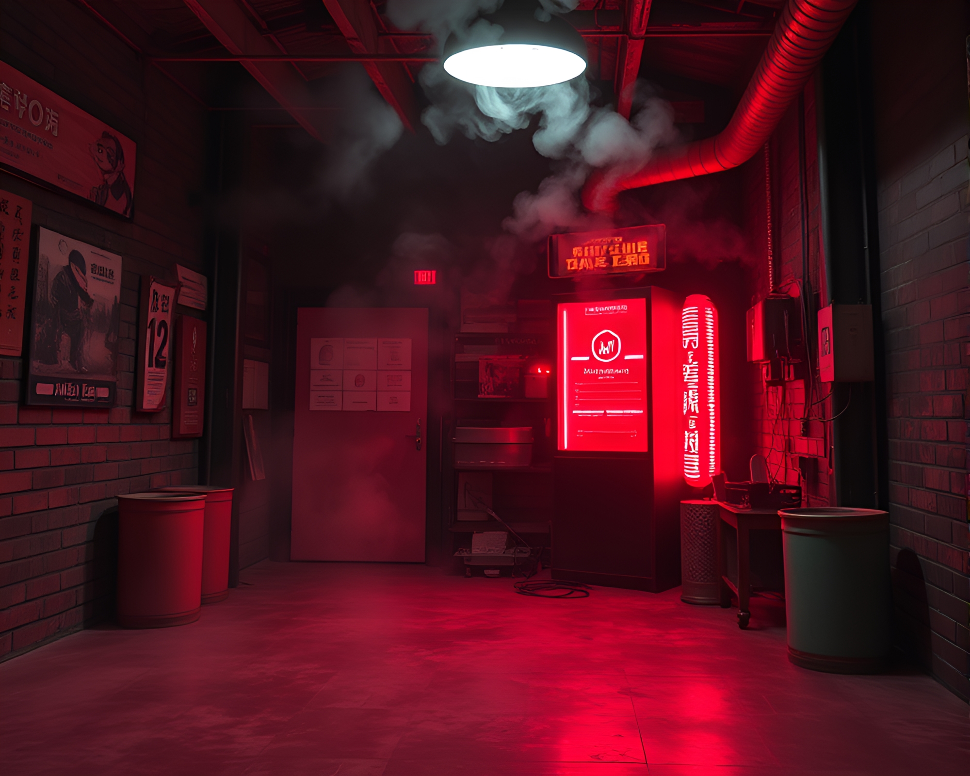 Android in Red Steam Vapor: HDR Photography – free AI stock image