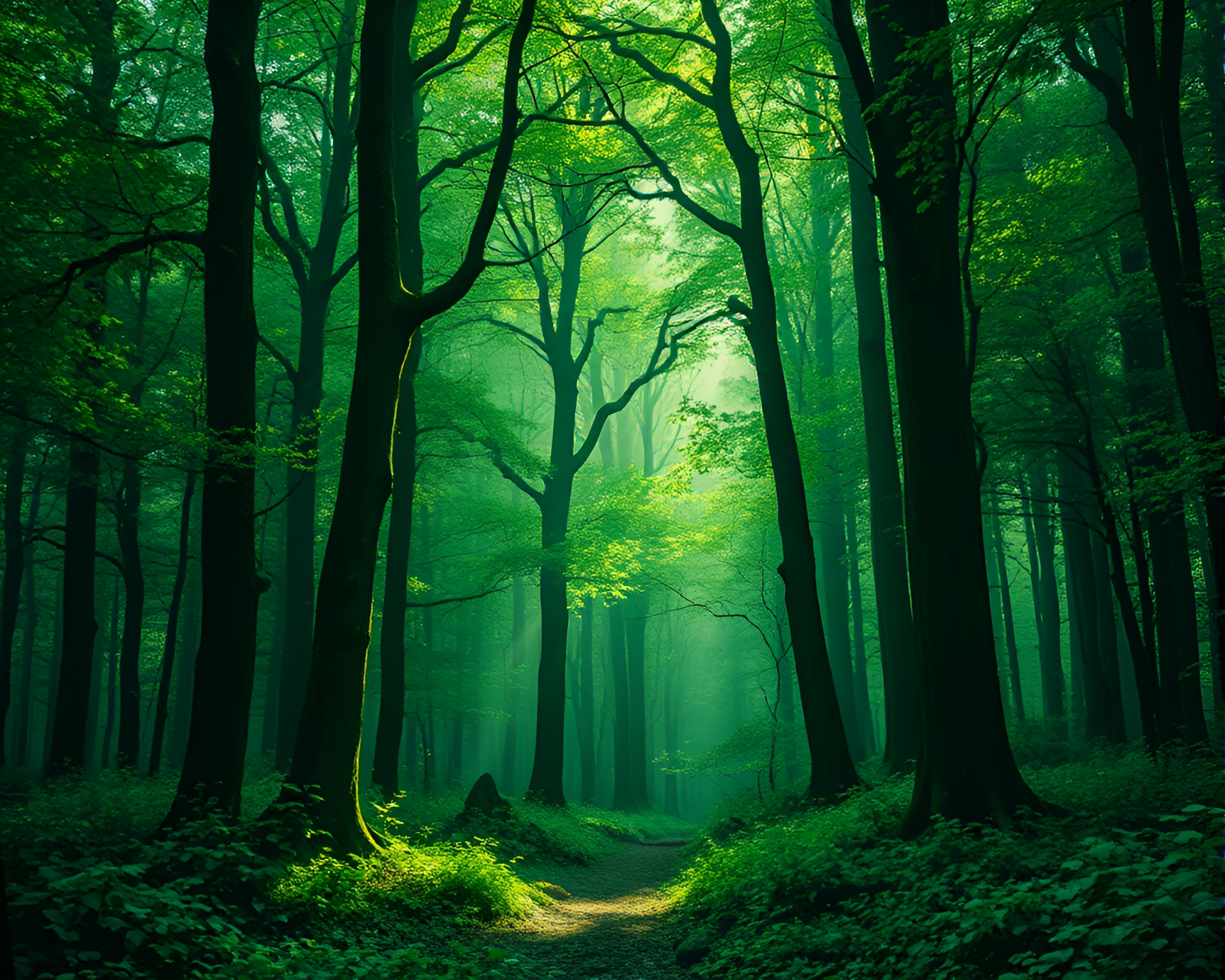 Enchanted Forest Monolith with Subsurface Scattering Glow – free AI stock image