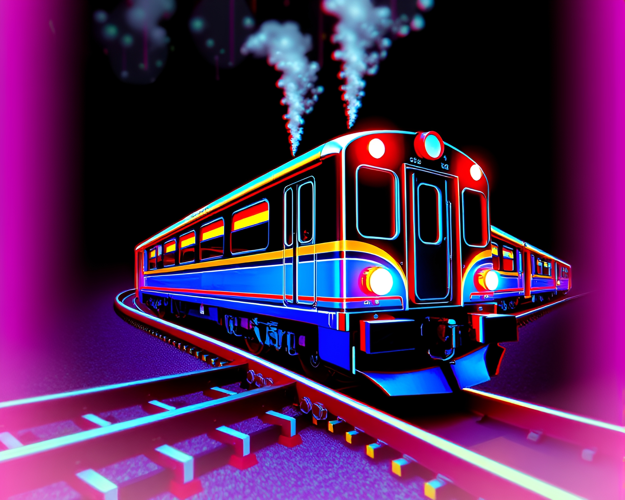 Futuristic Halftone 3D Magnetic Levitation Train – free AI stock image
